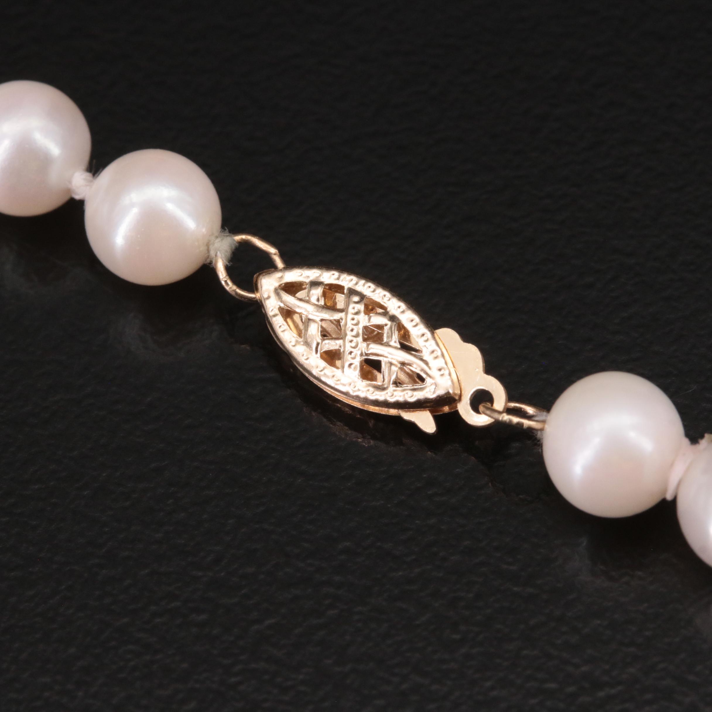 Pearl Necklace with 14K Clasp