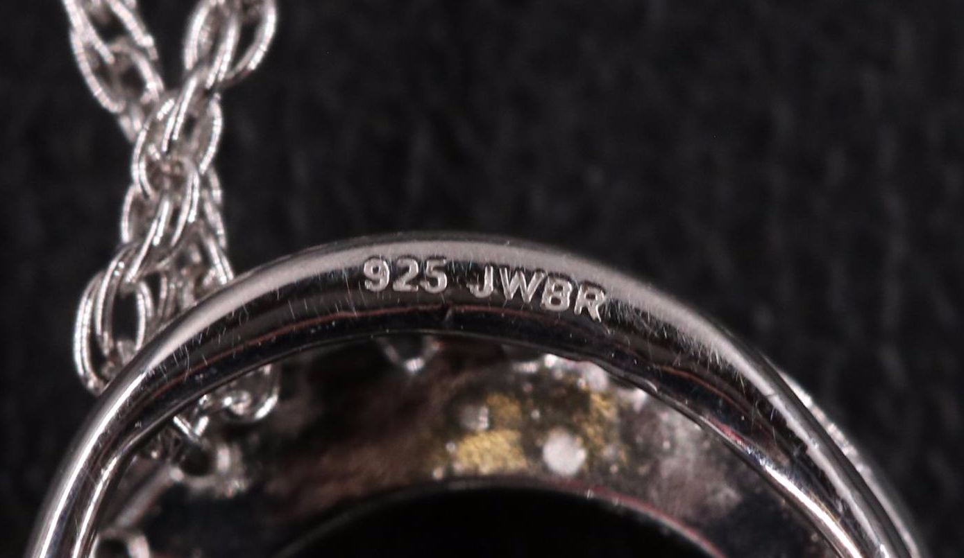 Sterling Silver Topaz and Sapphire Heart Pendant Necklace