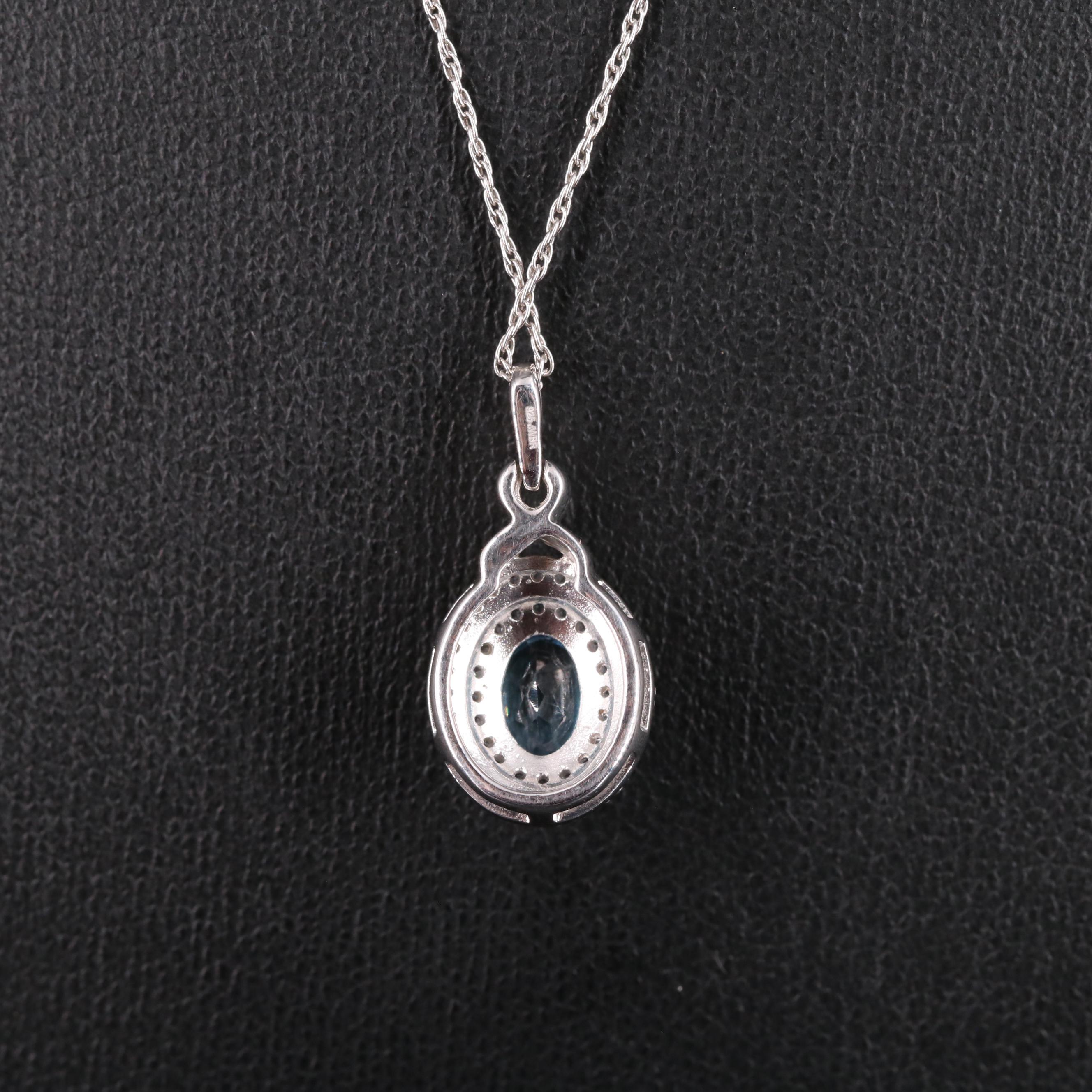 Sterling Silver Topaz and Sapphire Pendant Necklace