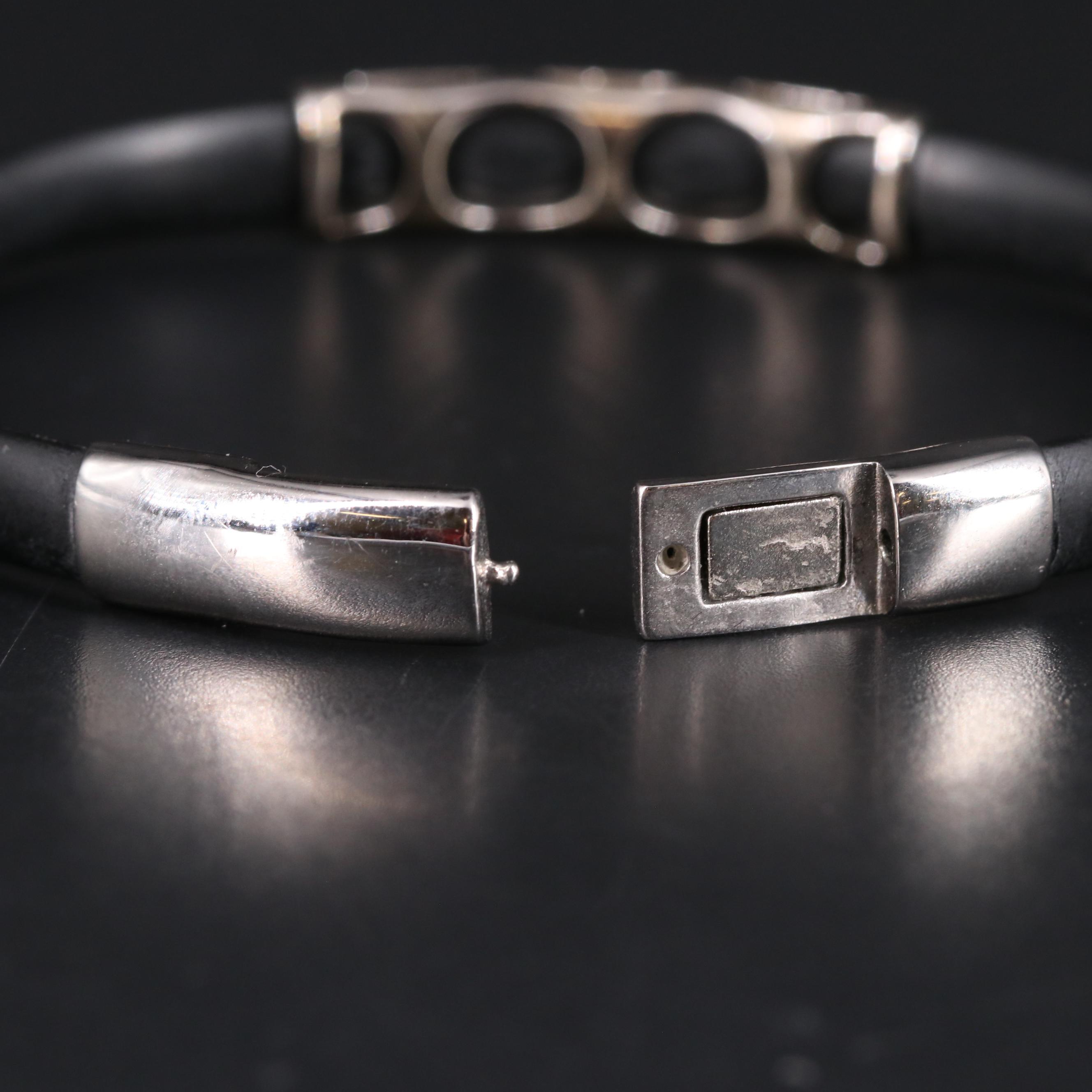 Sterling Sapphire Rubber Bracelet