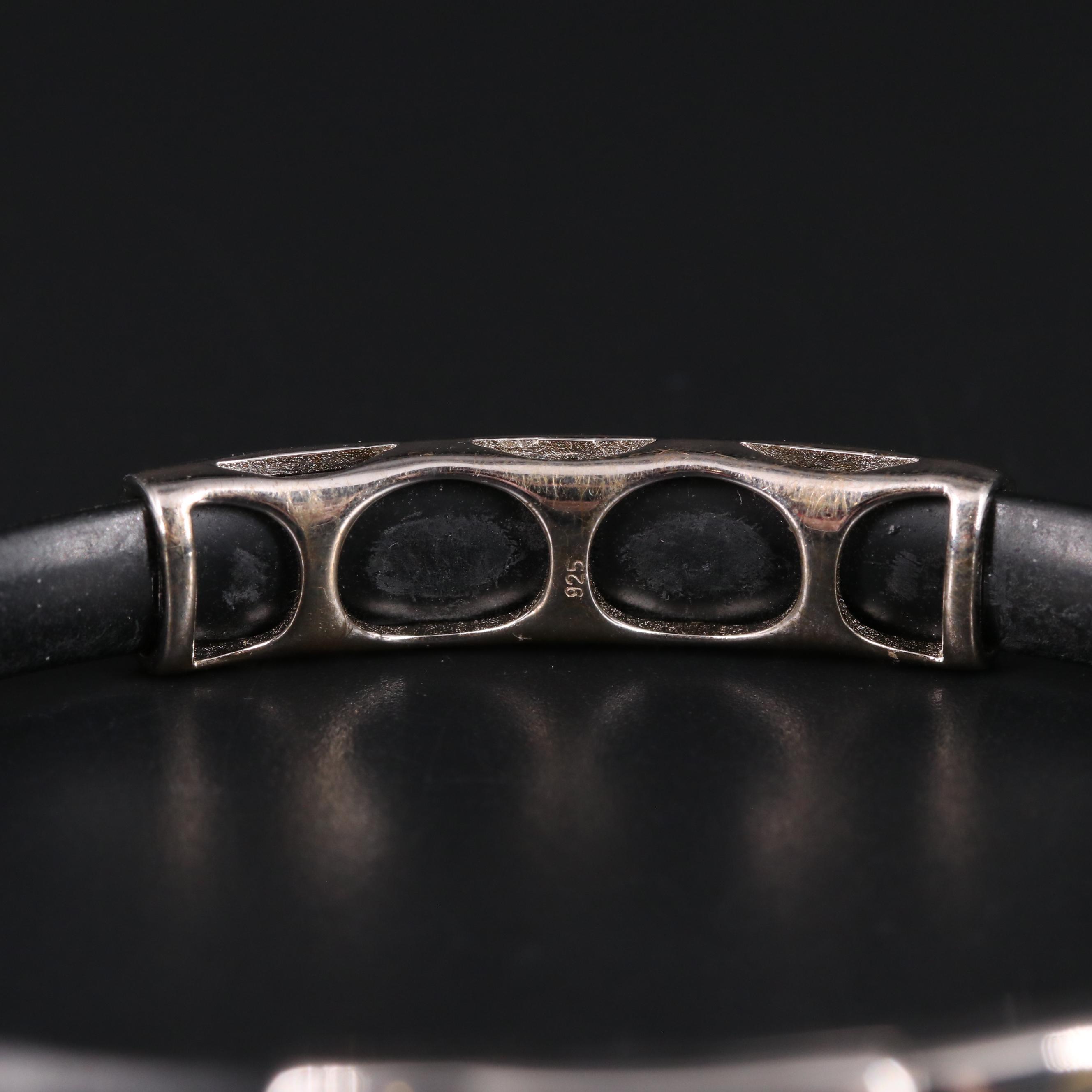 Sterling Sapphire Rubber Bracelet