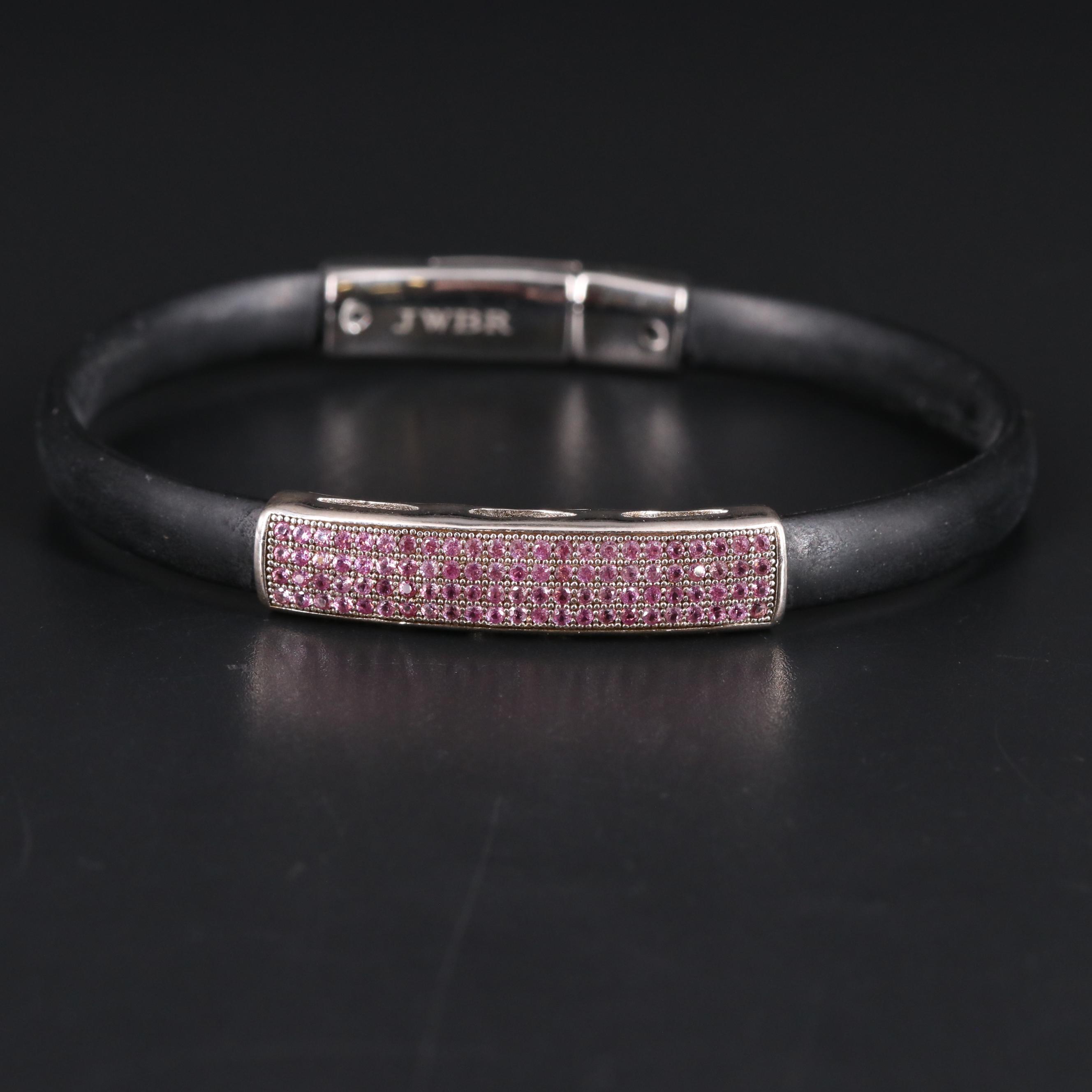 Sterling Sapphire Rubber Bracelet