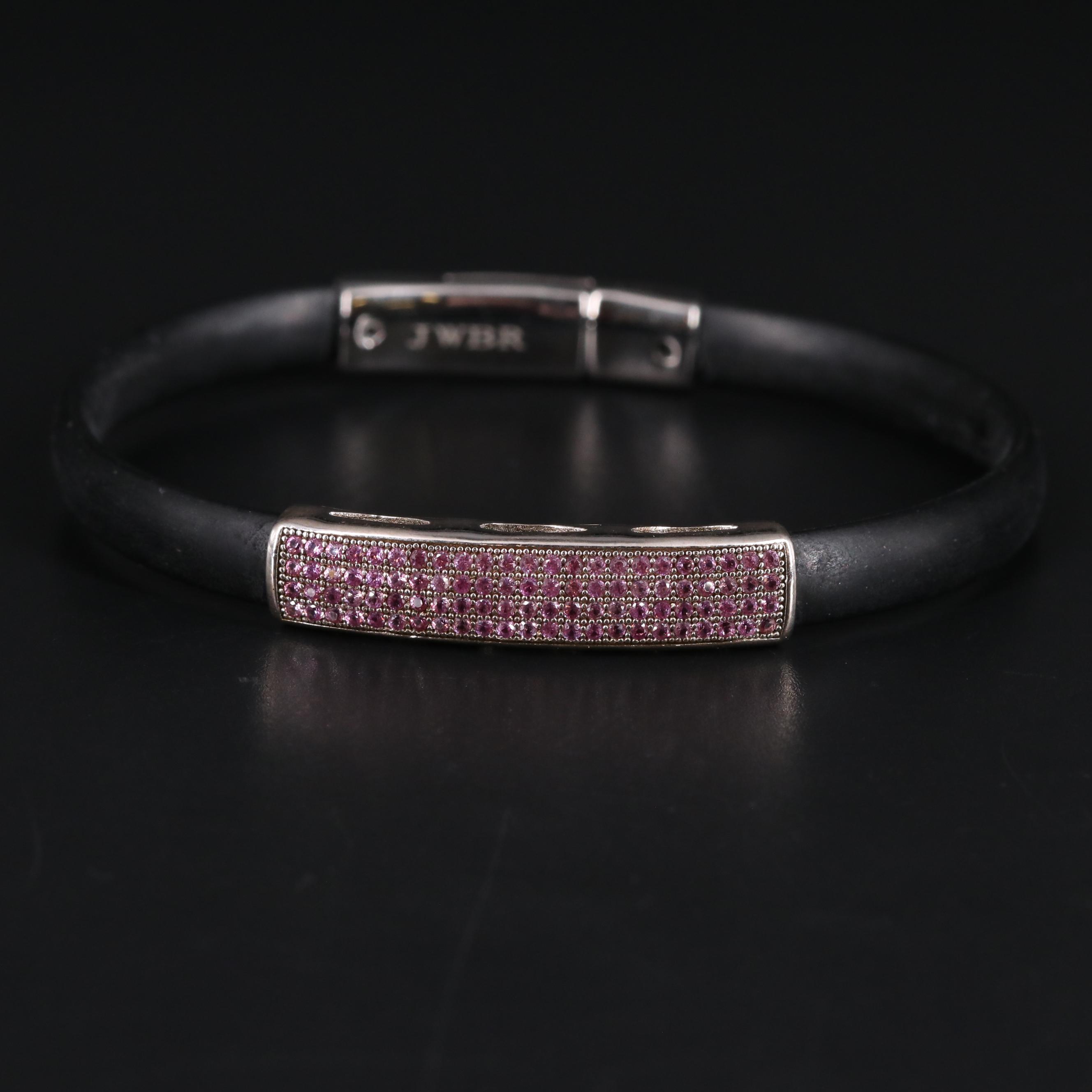 Sterling Sapphire Rubber Bracelet