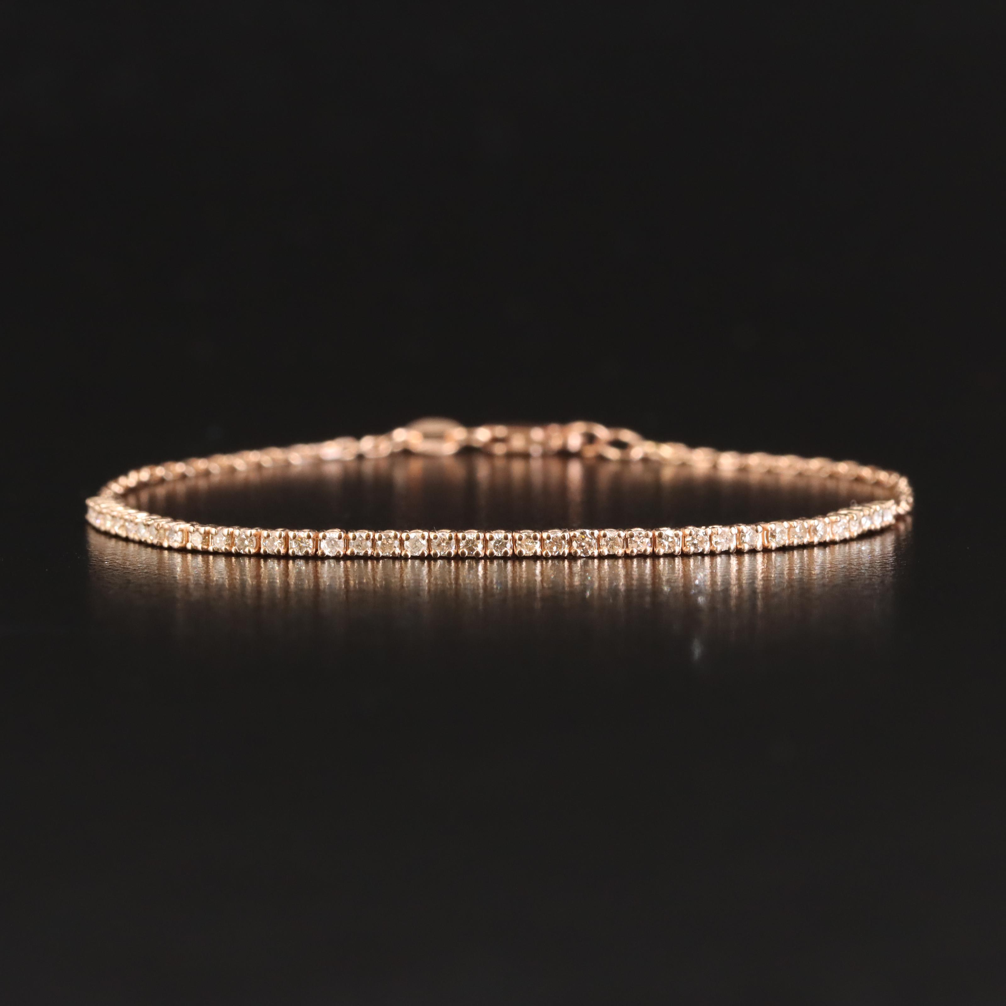 14K Rose Gold 0.57 CTW Diamond Line Bracelet