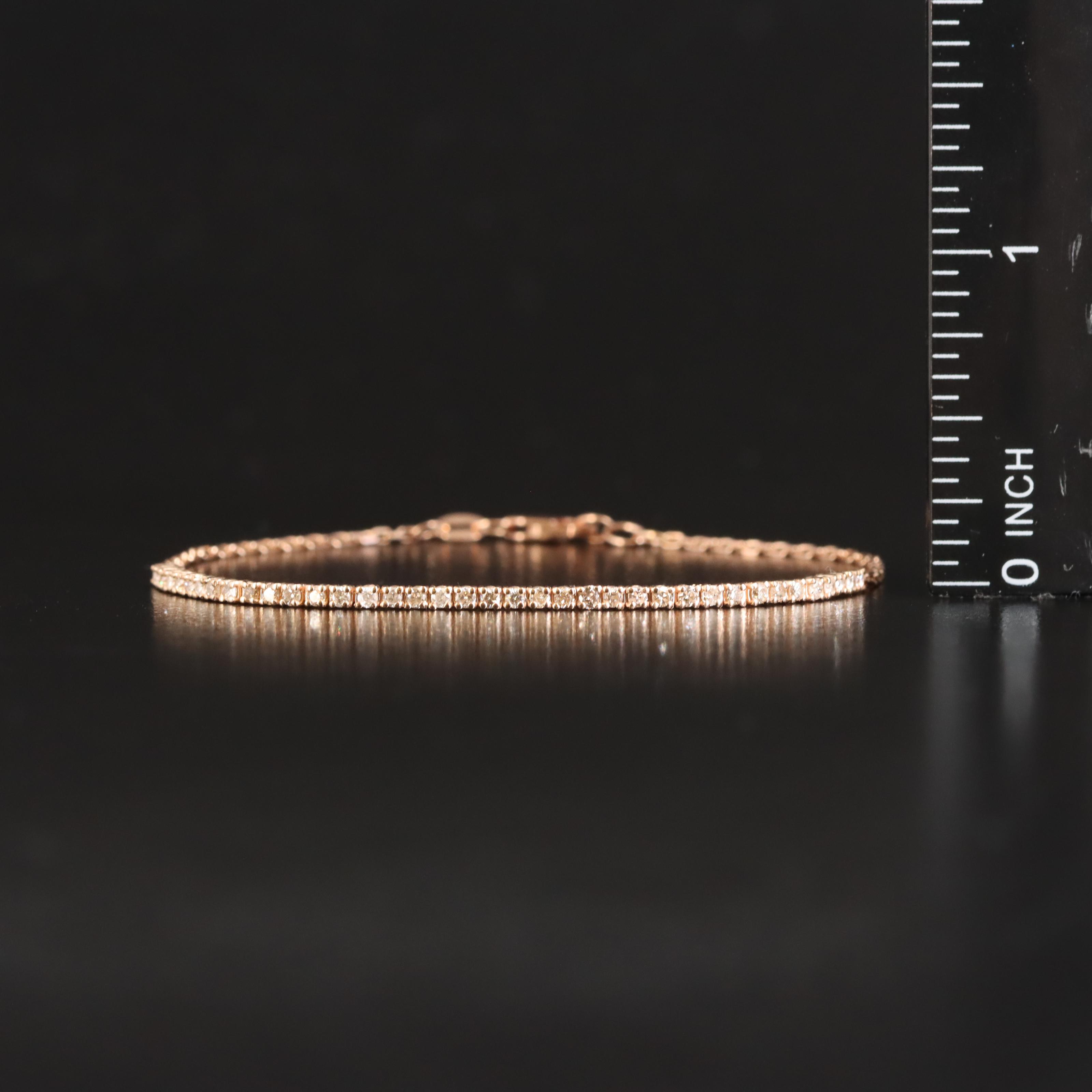 14K Rose Gold 0.57 CTW Diamond Line Bracelet