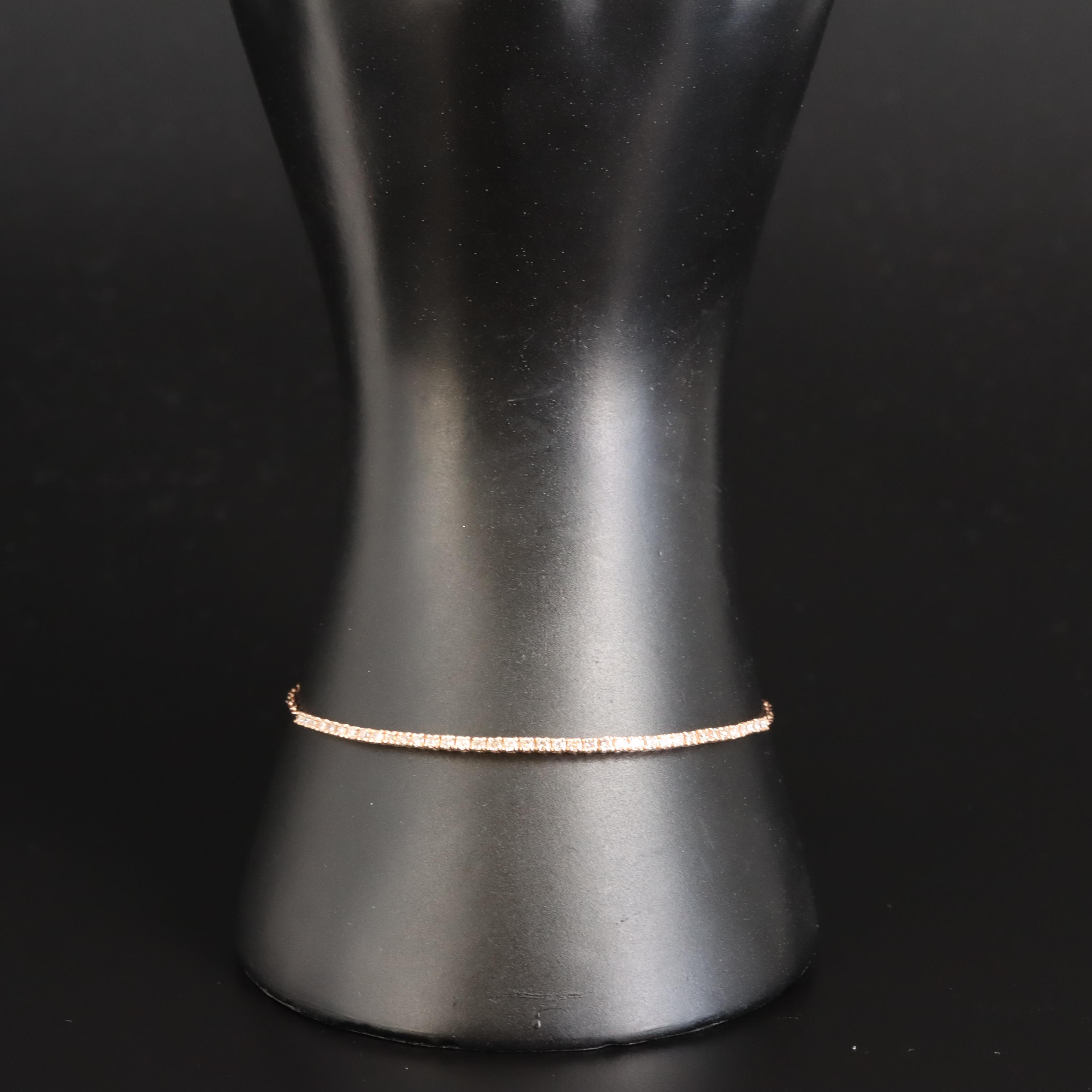 14K Rose Gold 0.57 CTW Diamond Line Bracelet