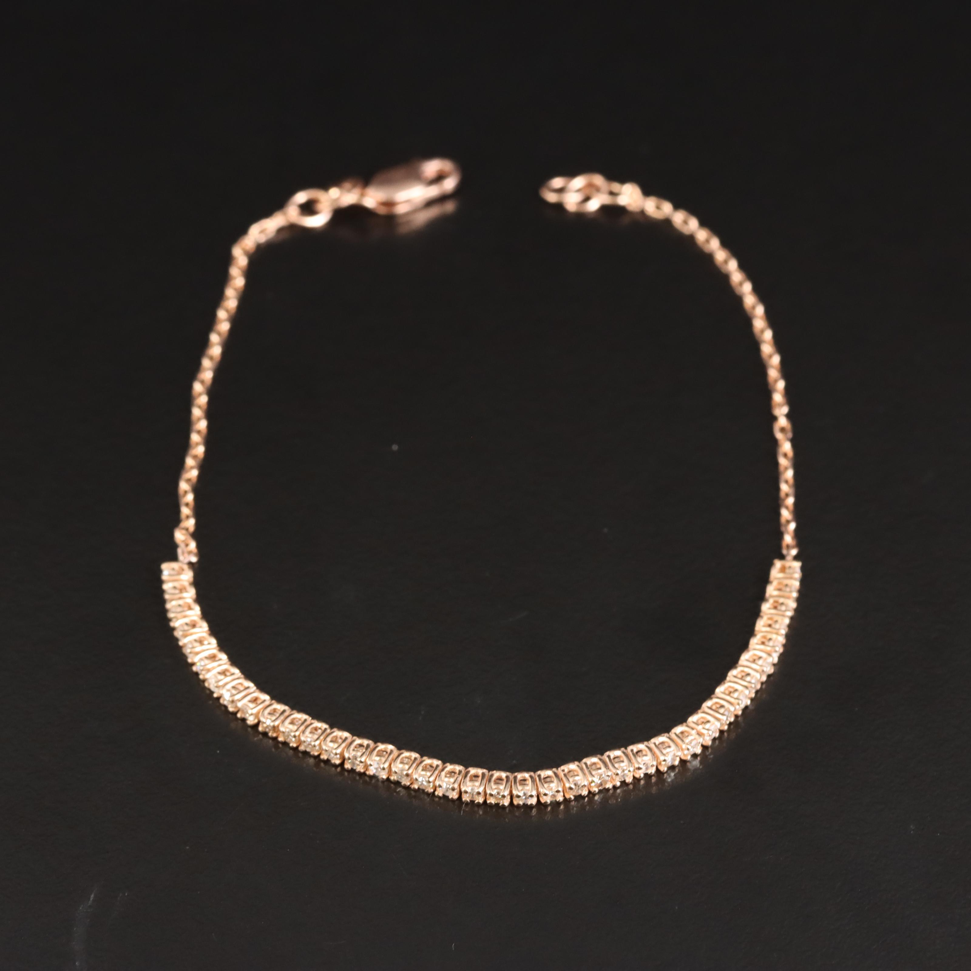 14K Rose Gold 0.57 CTW Diamond Line Bracelet