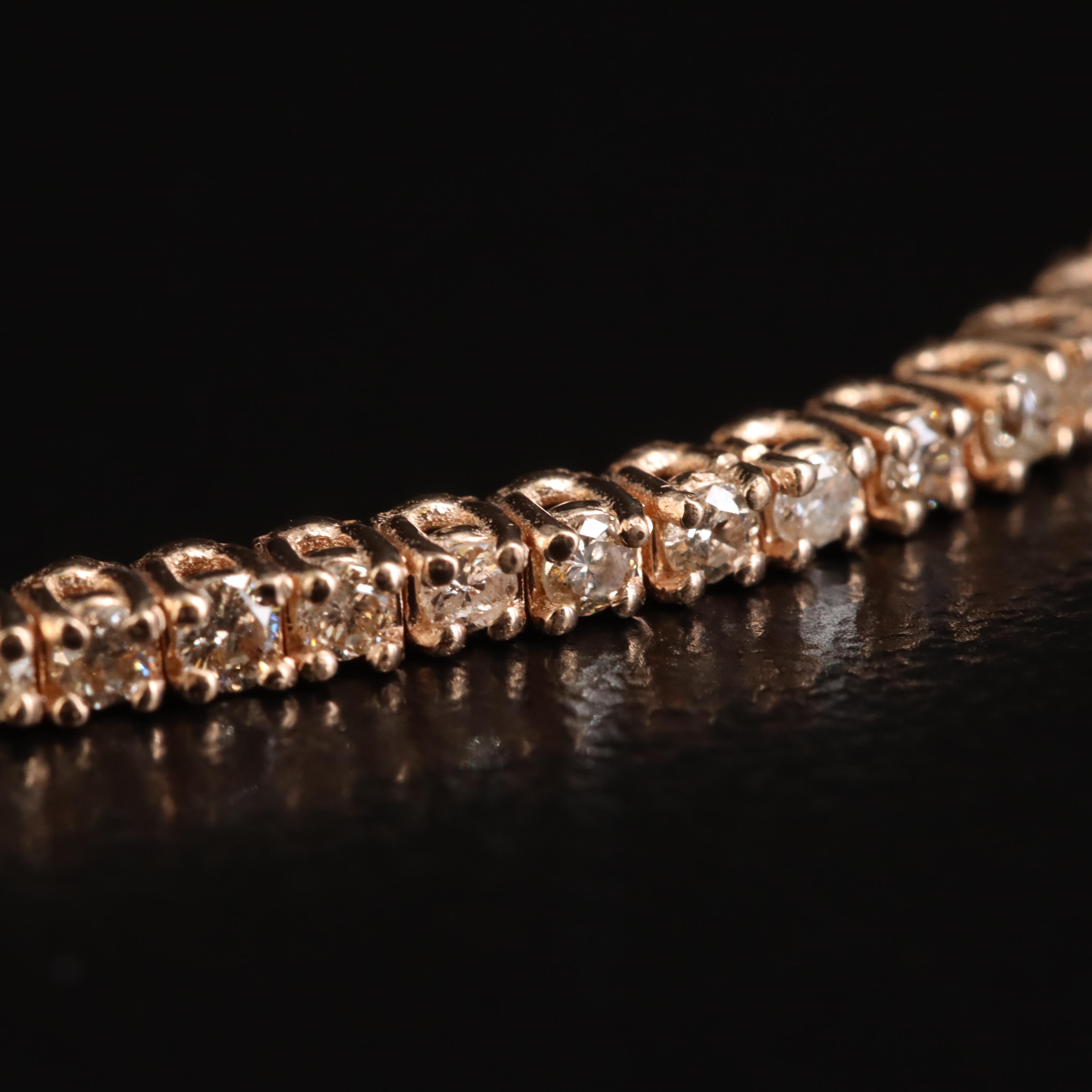 14K Rose Gold 0.57 CTW Diamond Line Bracelet