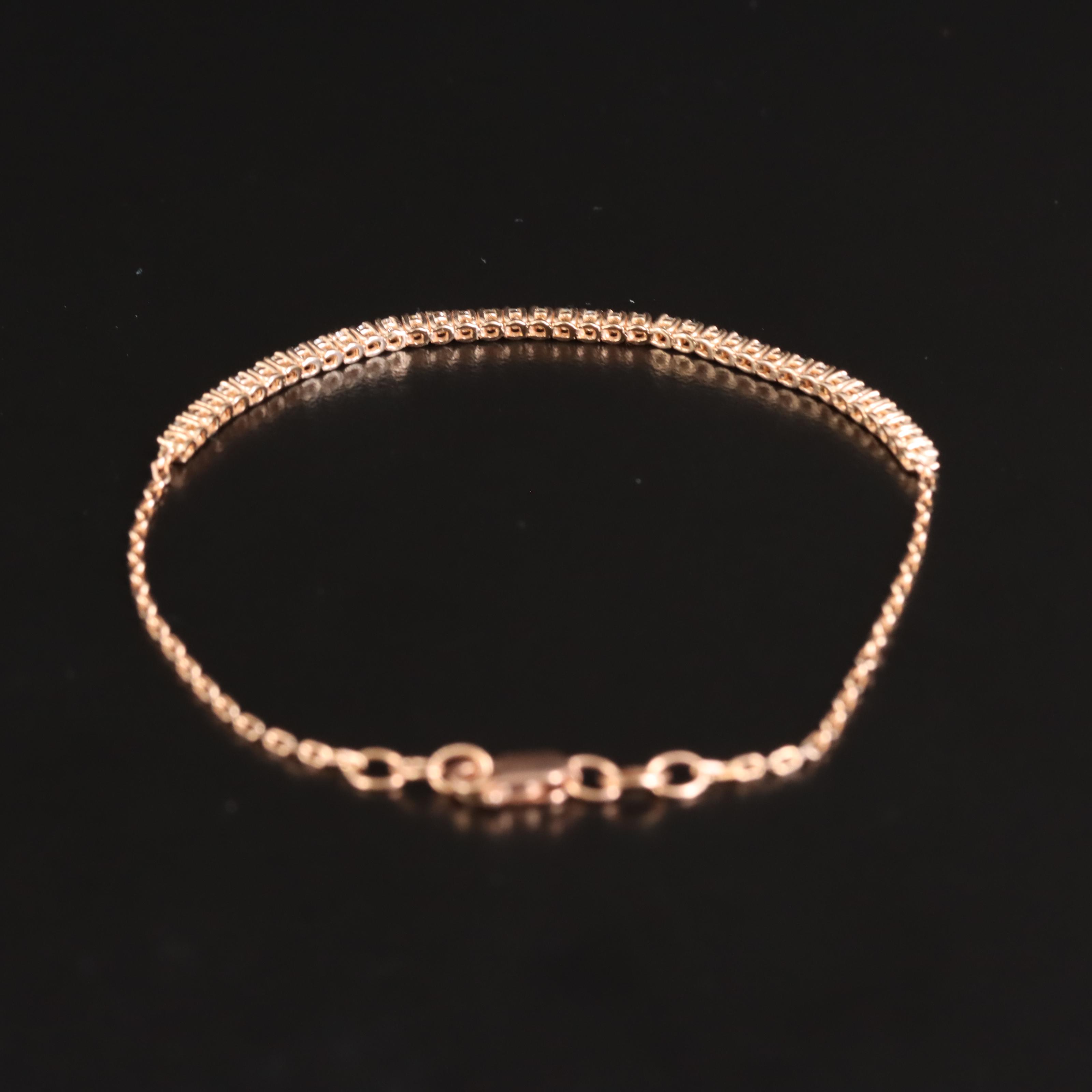 14K Rose Gold 0.57 CTW Diamond Line Bracelet