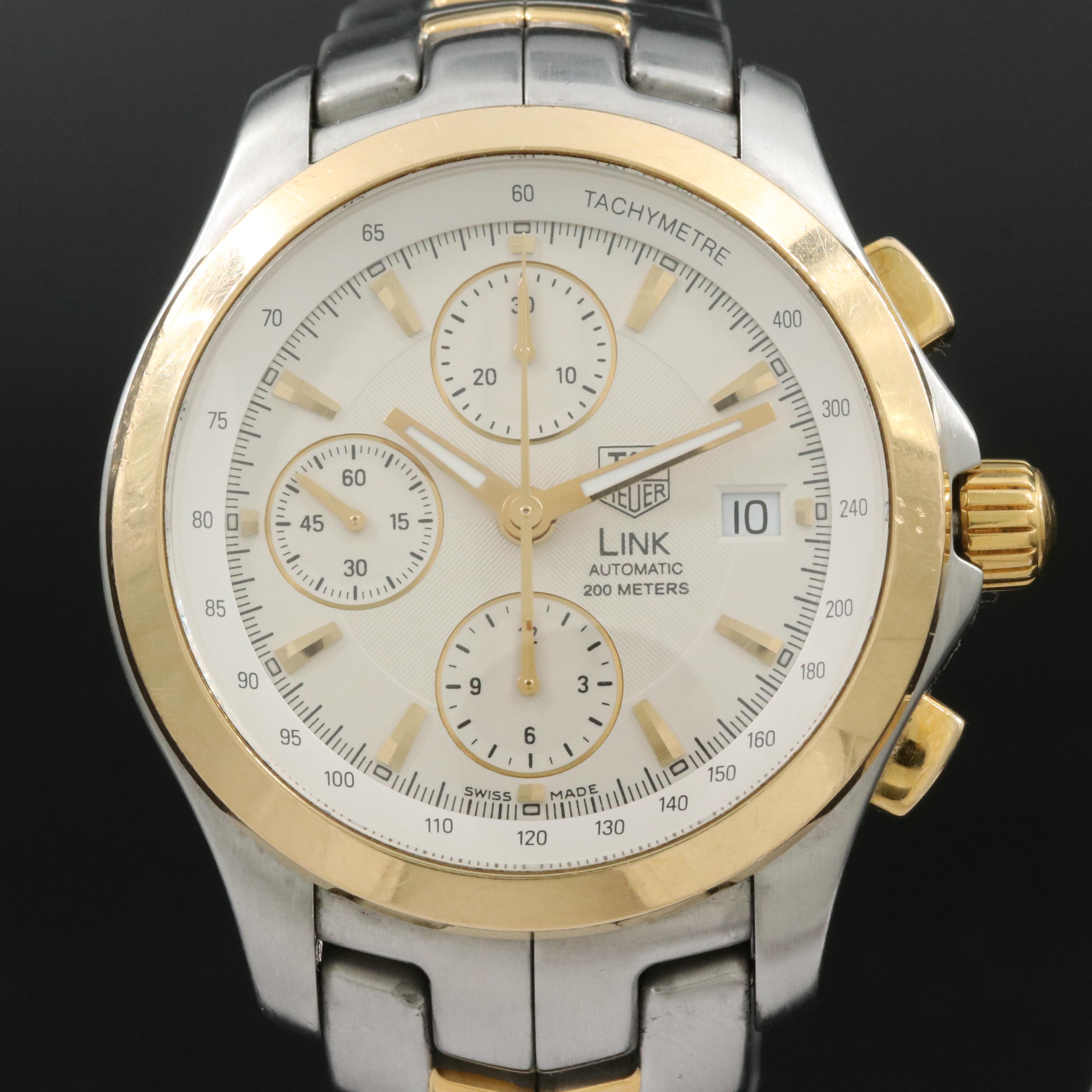 18K and Stainless Steel TAG Heuer Link Automatic Chronograph Watch