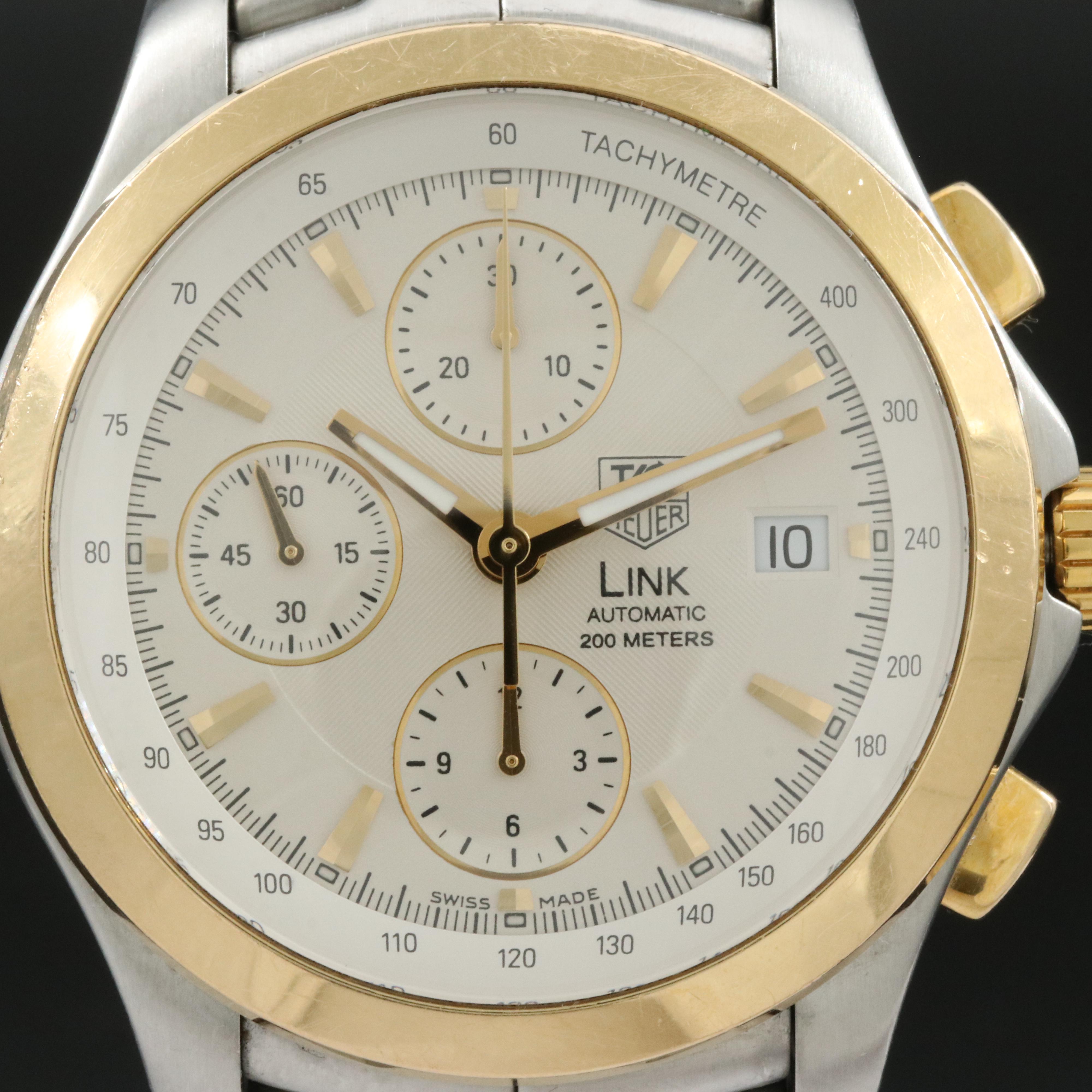 18K and Stainless Steel TAG Heuer Link Automatic Chronograph Watch