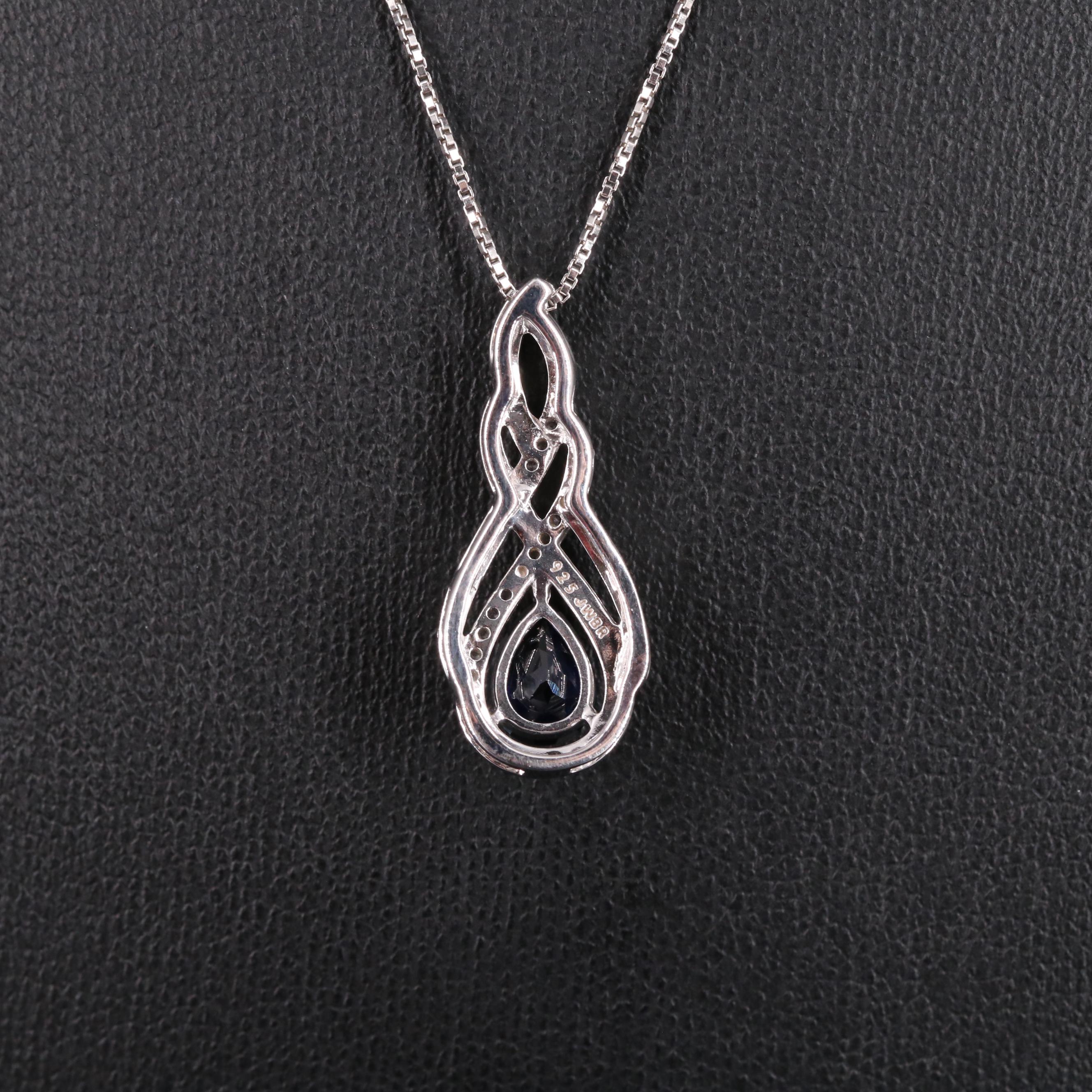Sterling Silver Sapphire Pendant Necklace
