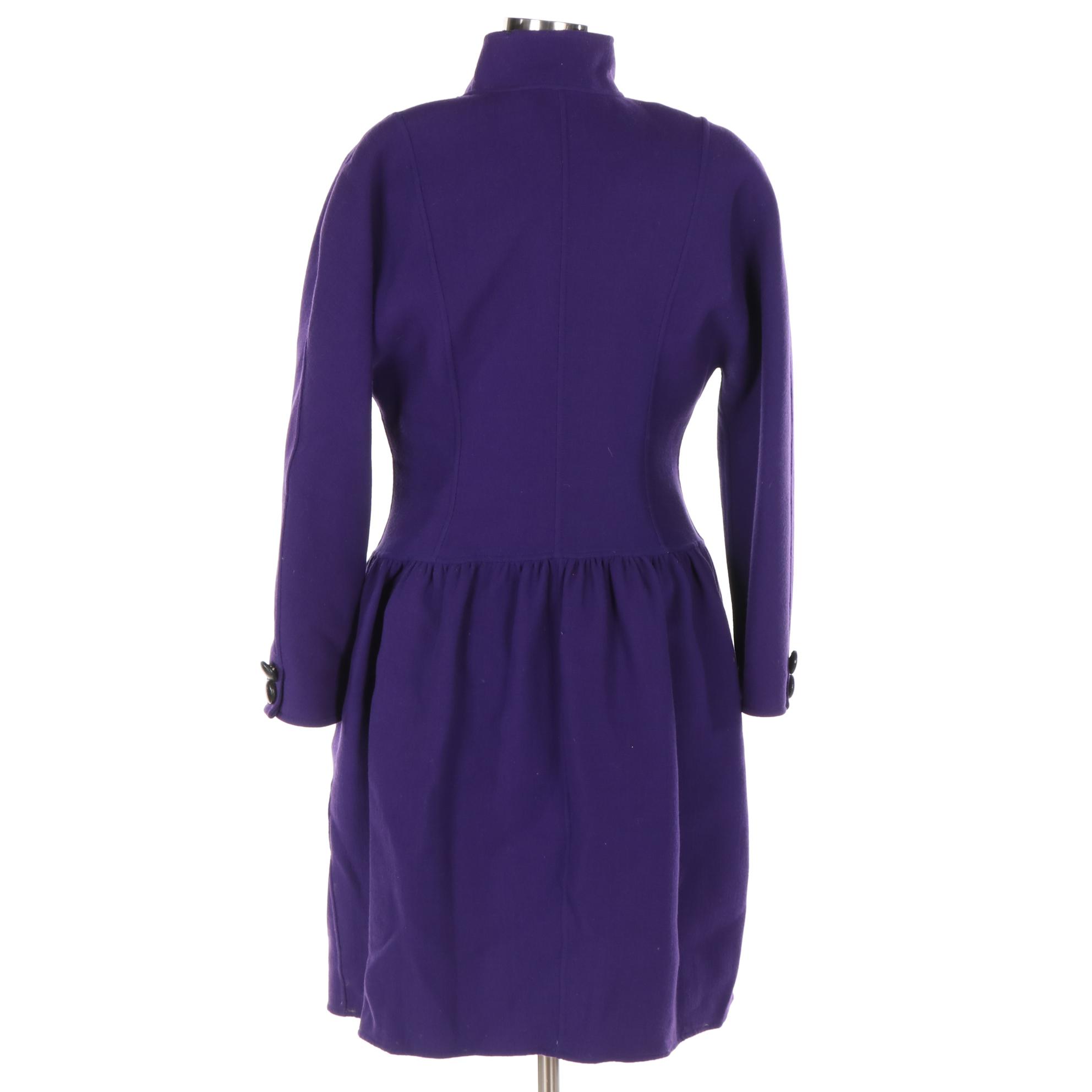 Oscar de la Renta Purple Wool Dress and Jacket Set