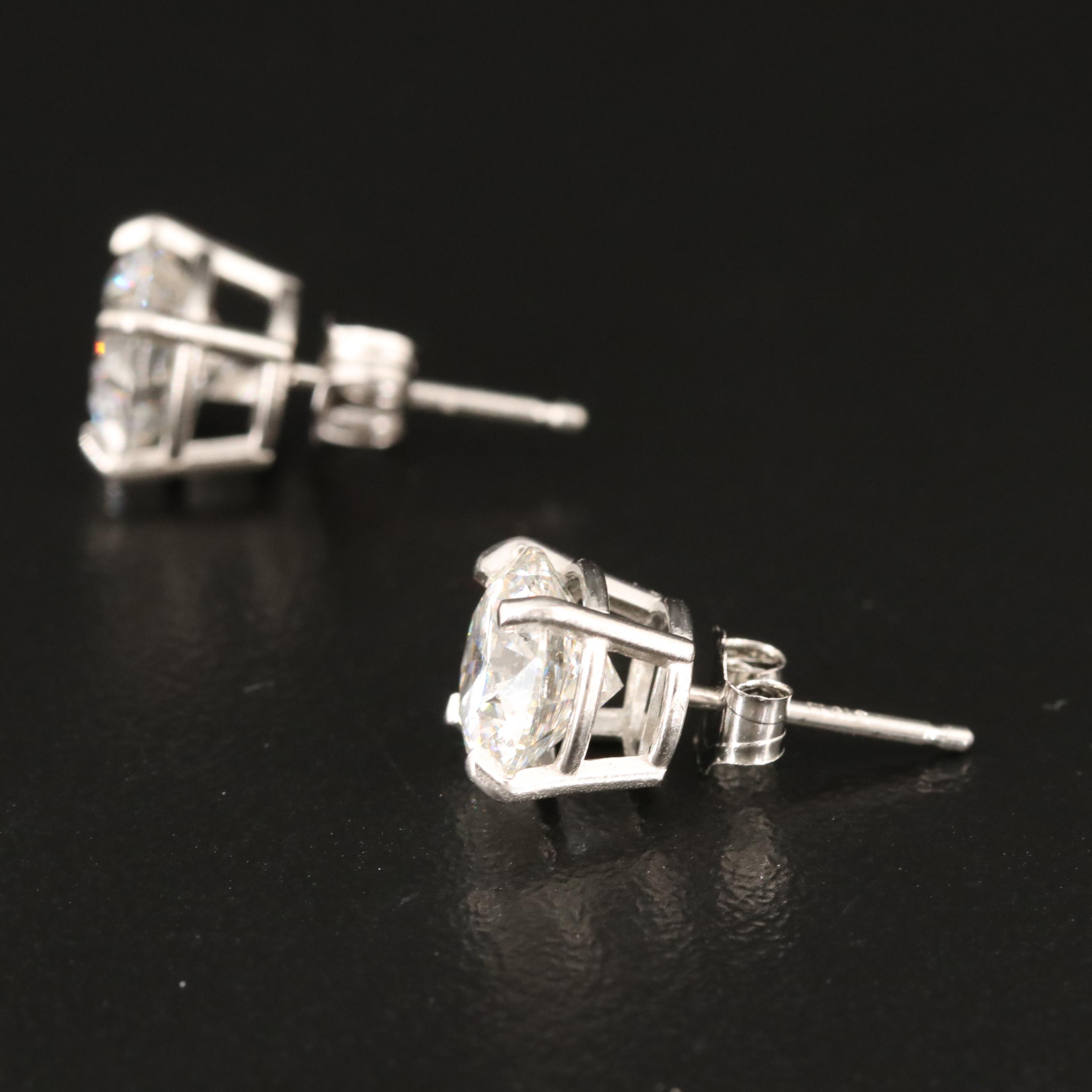 Platinum 3.01 CTW Lab Grown Diamond Earrings with IGI Reports