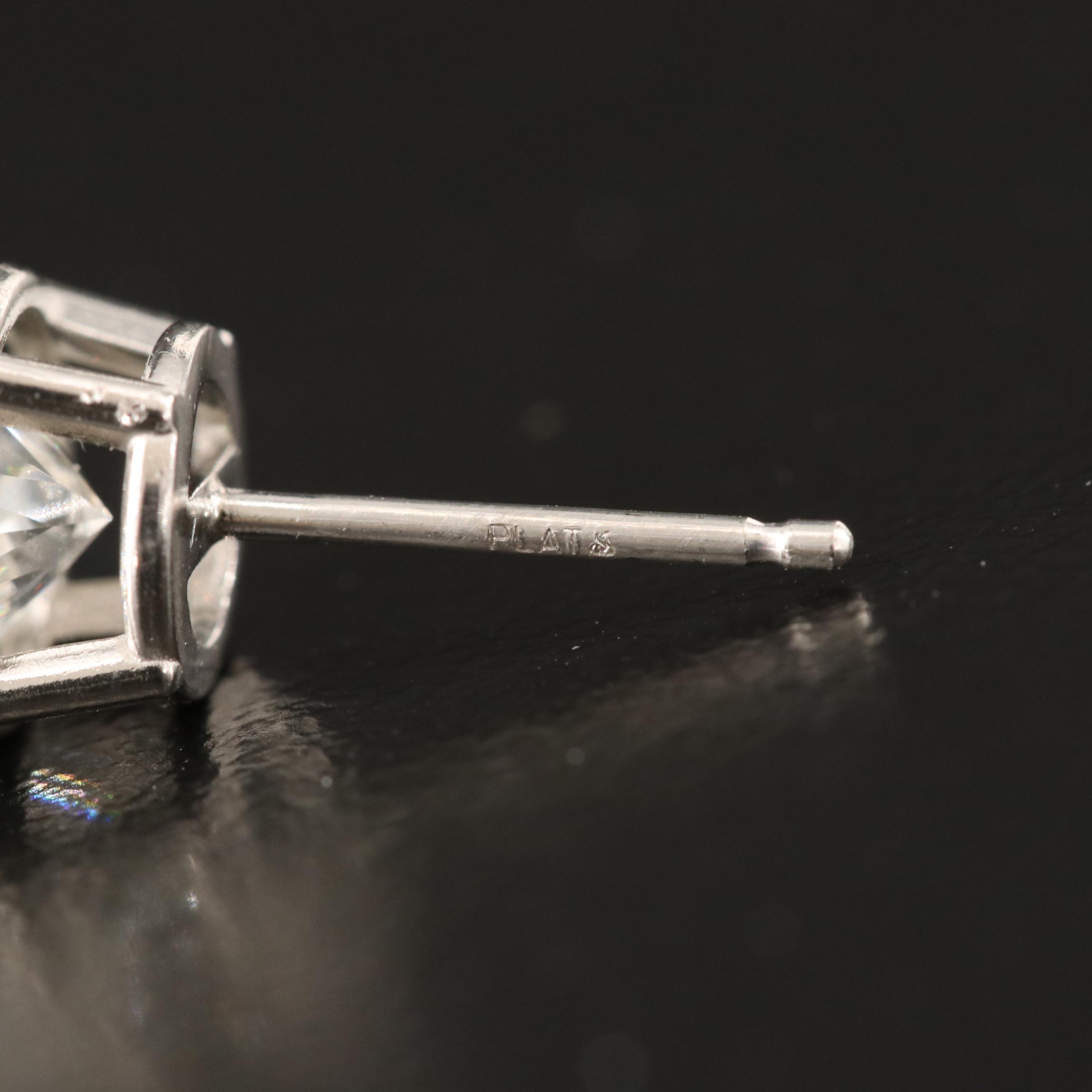 Platinum 3.01 CTW Lab Grown Diamond Earrings with IGI Reports