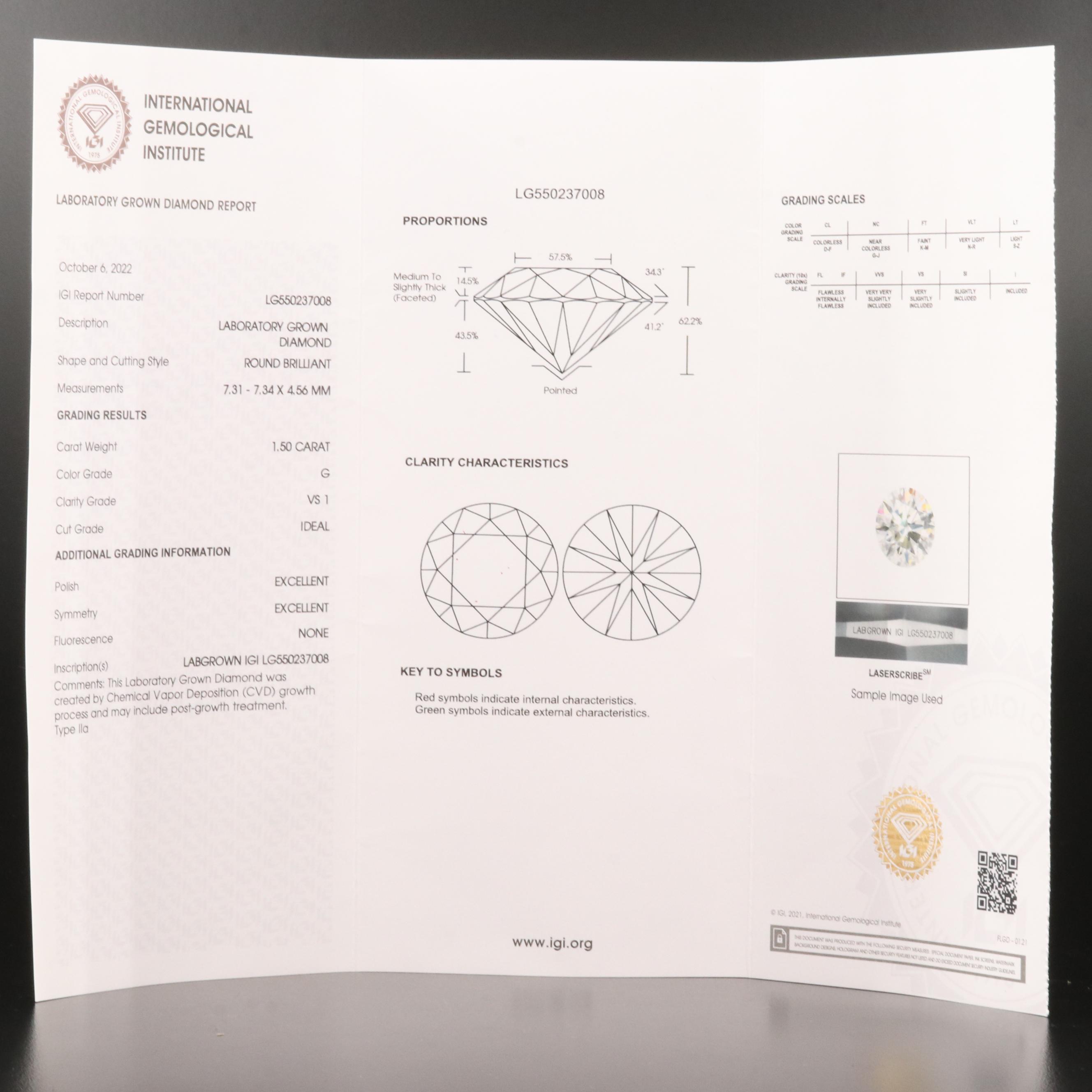 Platinum 3.01 CTW Lab Grown Diamond Earrings with IGI Reports