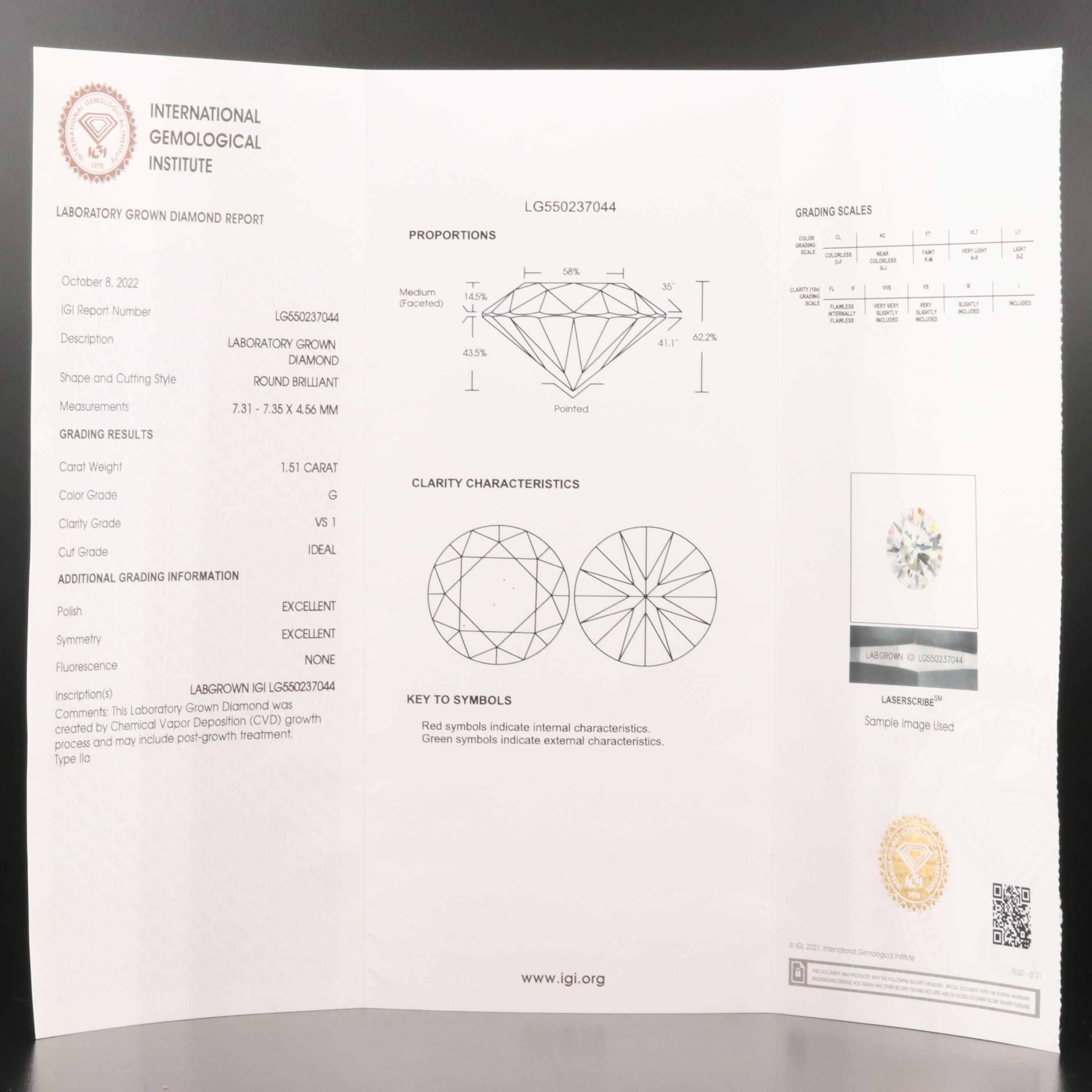 Platinum 3.01 CTW Lab Grown Diamond Earrings with IGI Reports