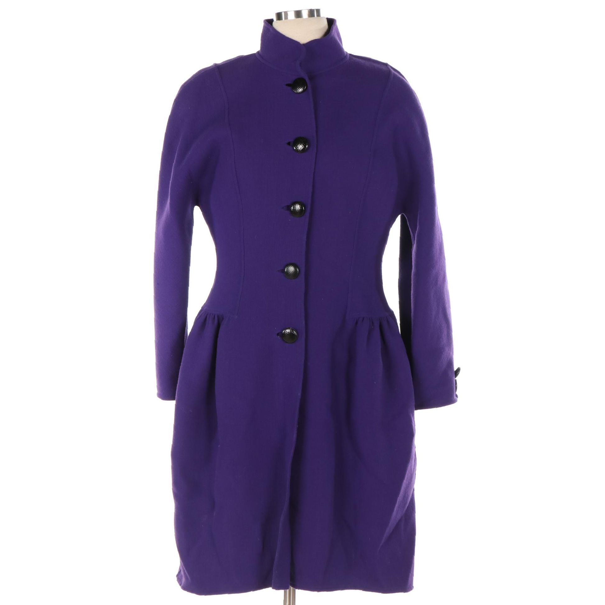 Oscar de la Renta Purple Wool Dress and Jacket Set