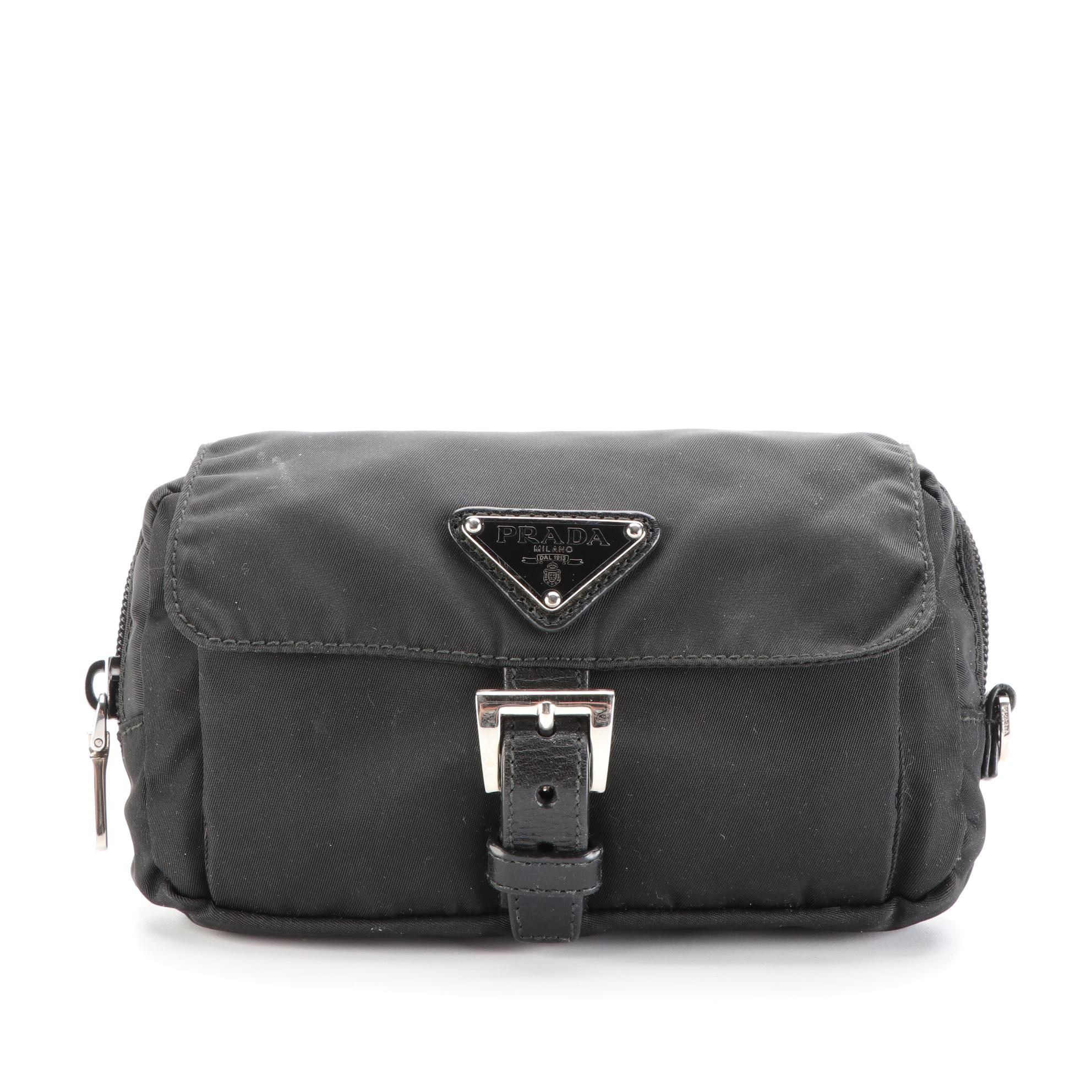 Prada Belt Bag in Nylon with Leather Trim