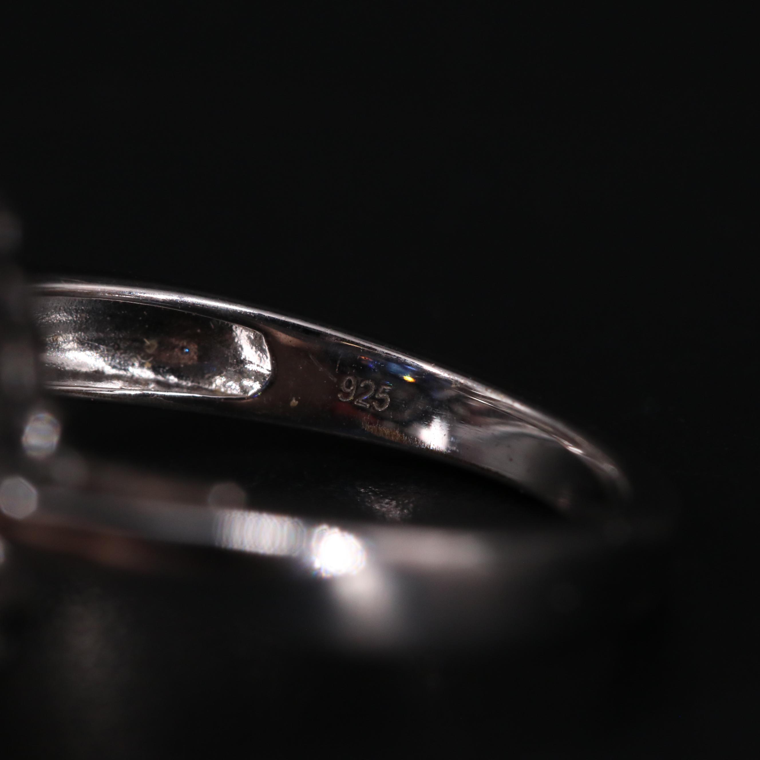 Sterling Silver Sapphire Halo Ring