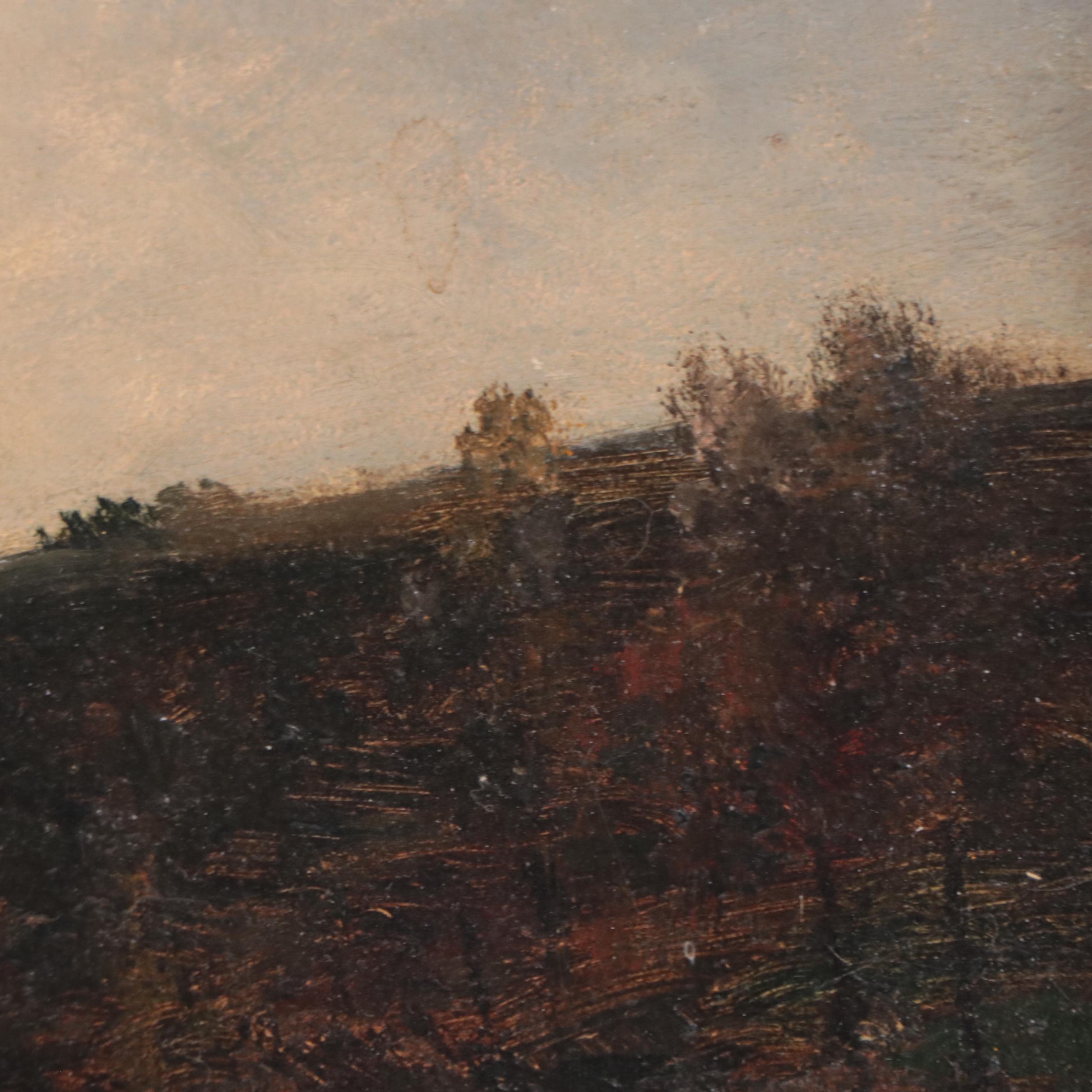 Emil Barbarini Oil Painting of Fish Market, 19th Century