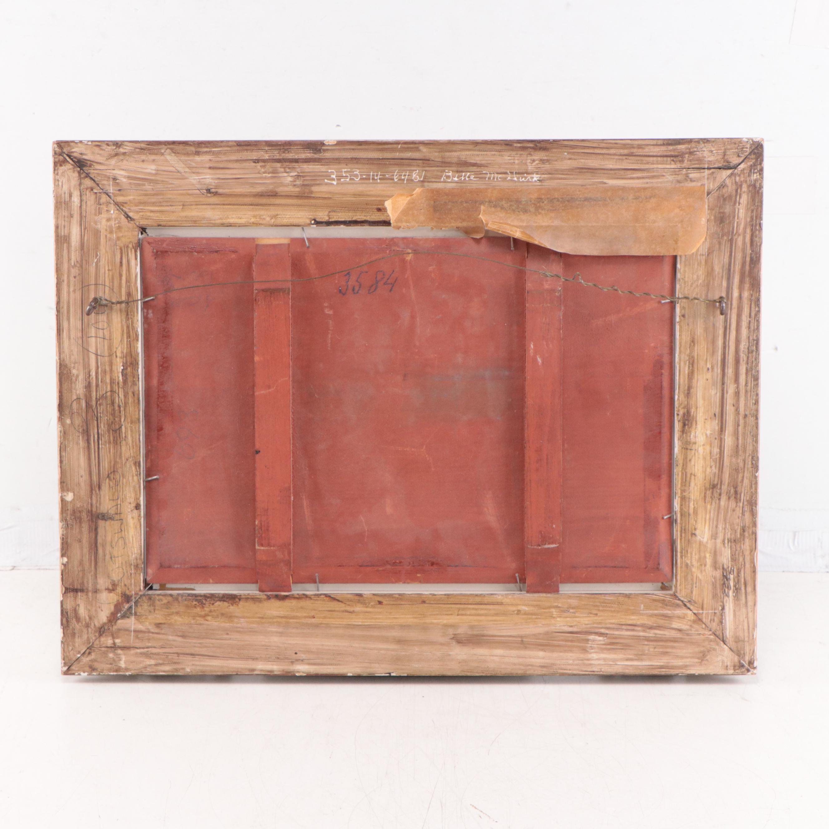 Emil Barbarini Oil Painting of Fish Market, 19th Century