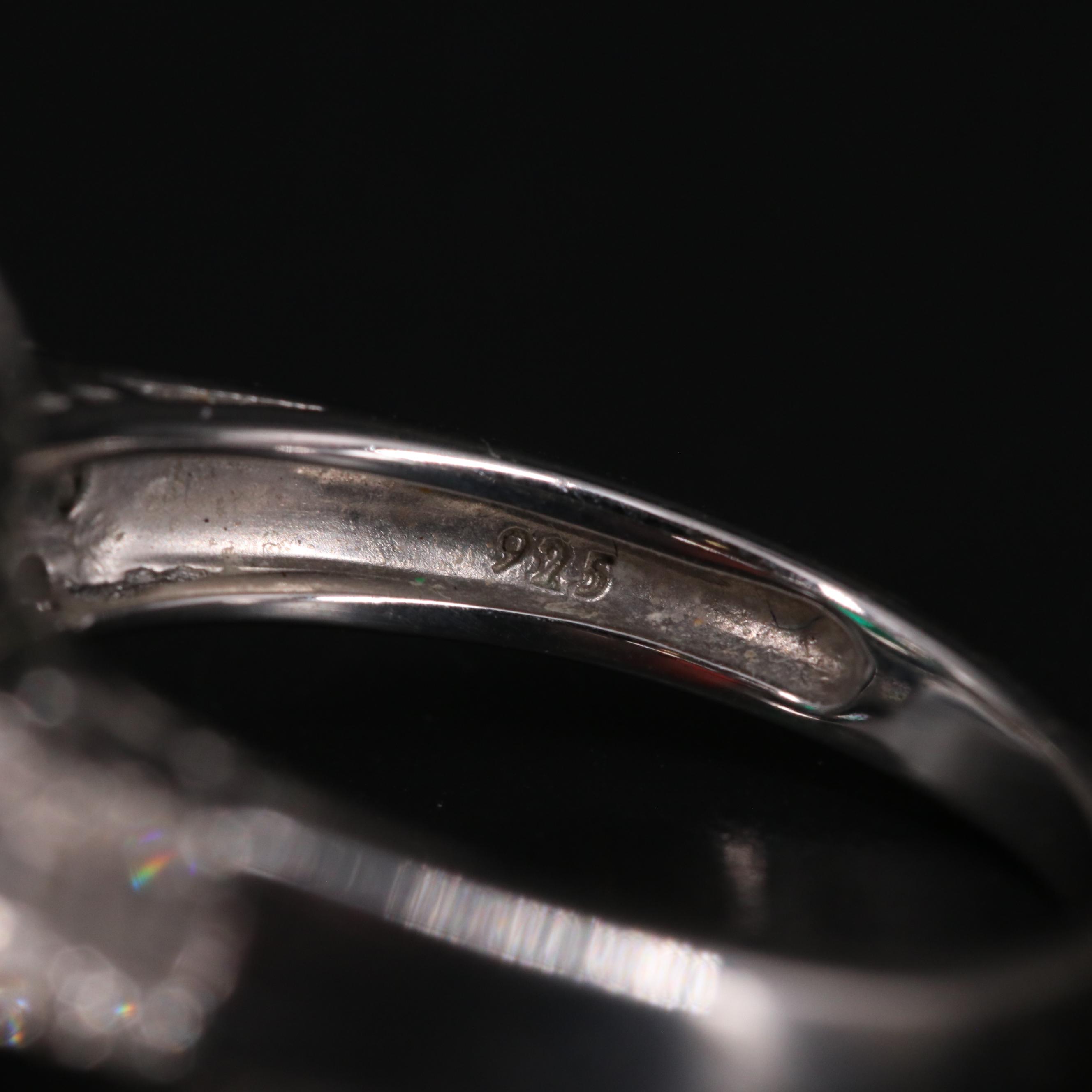 Sterling Silver Emerald and Sapphire Ring