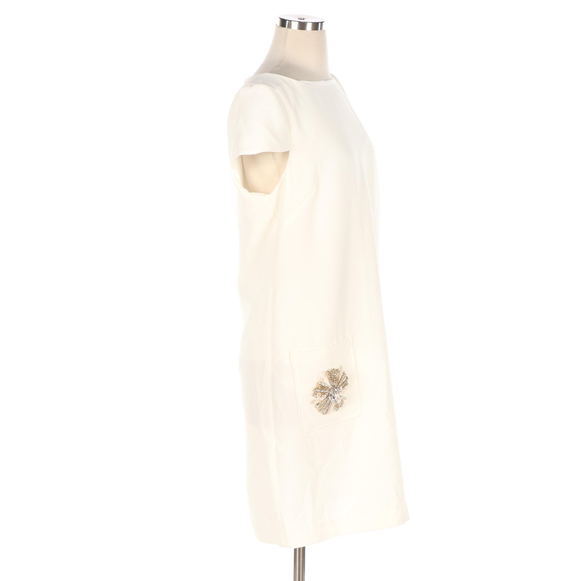 Badgley Mischka Beaded Accent Shift Dress