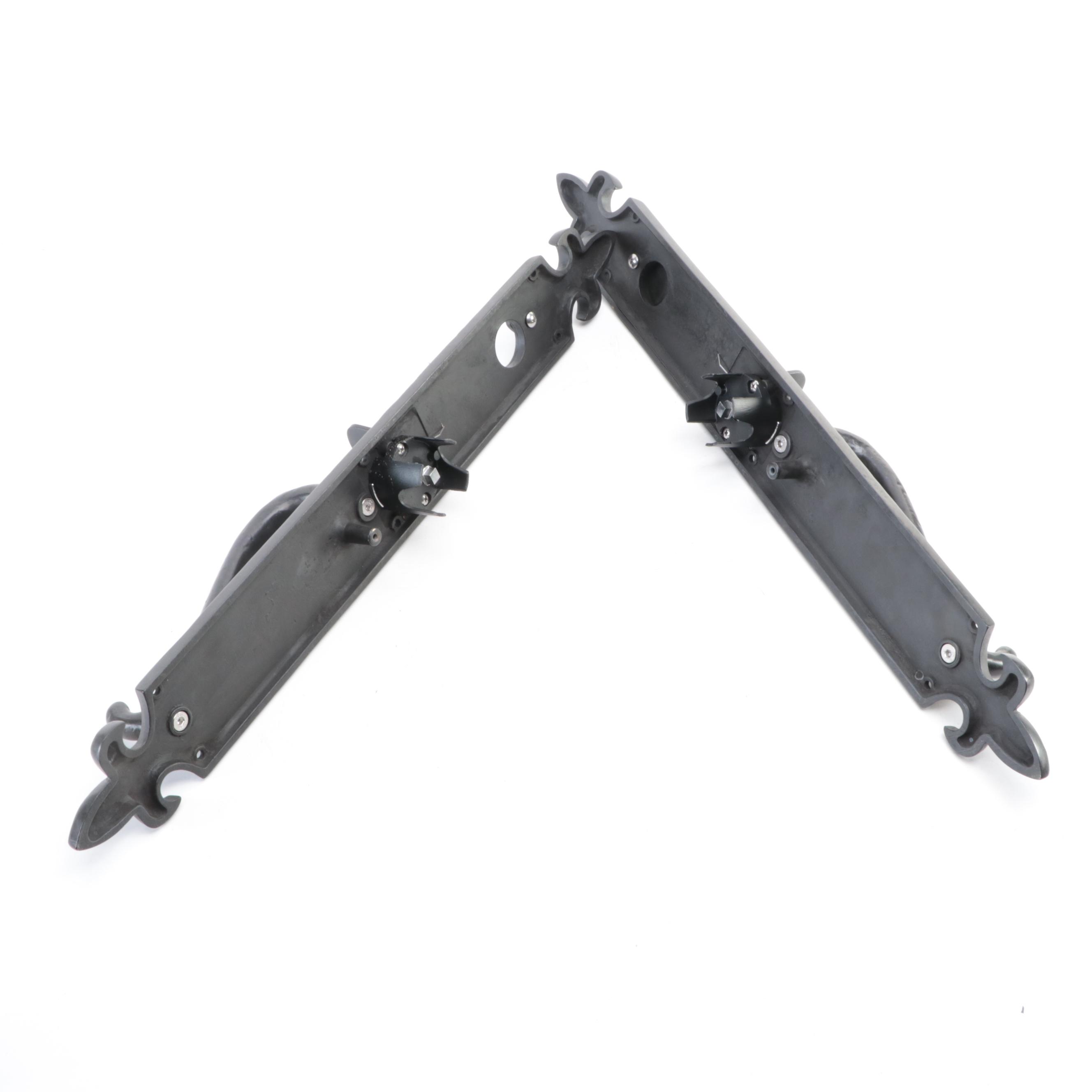 Solid Bronze Fleur-de-Lis Entrance Door Sets with Spring Assisted Round Knobs