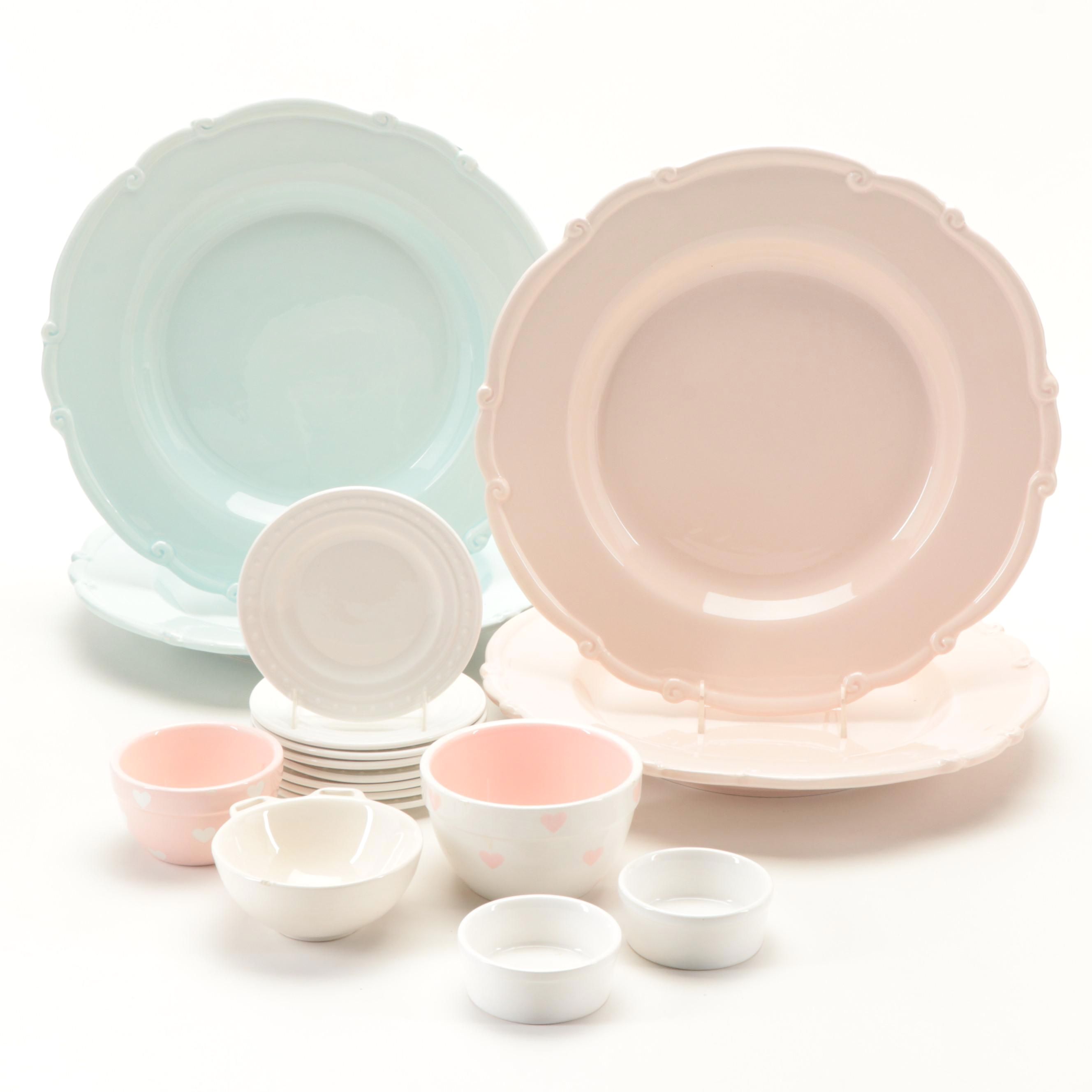 Maioliche Jessica Italian Chop Plates with Other Ceramic Dinnerware