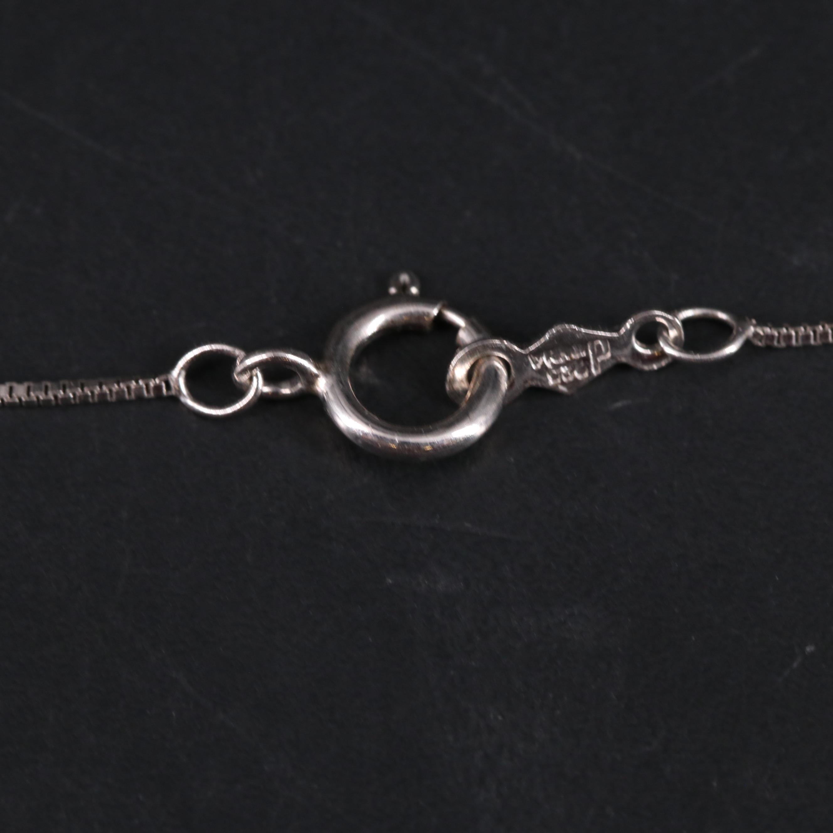 Sterling Silver Emerald and Sapphire Pendant Necklace