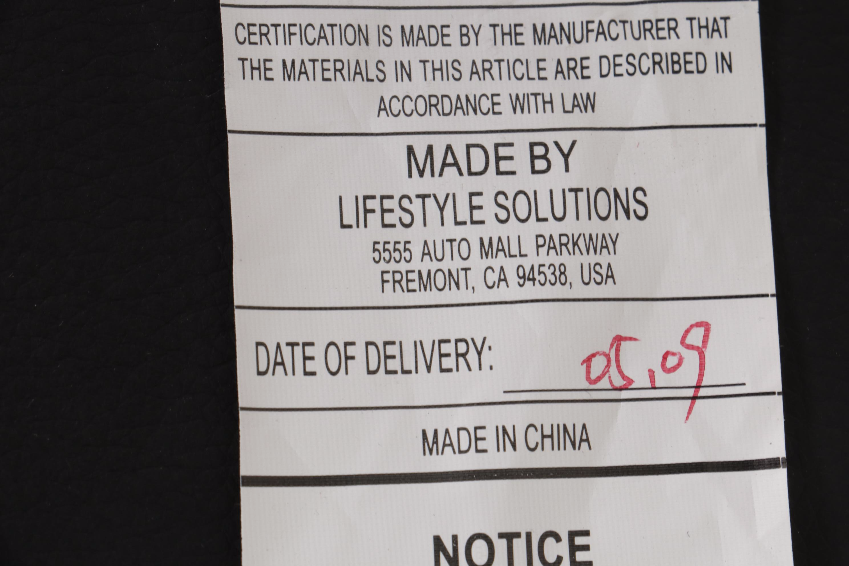 Lifestyle Solutions Stitched Faux Leather Convertible Sofa