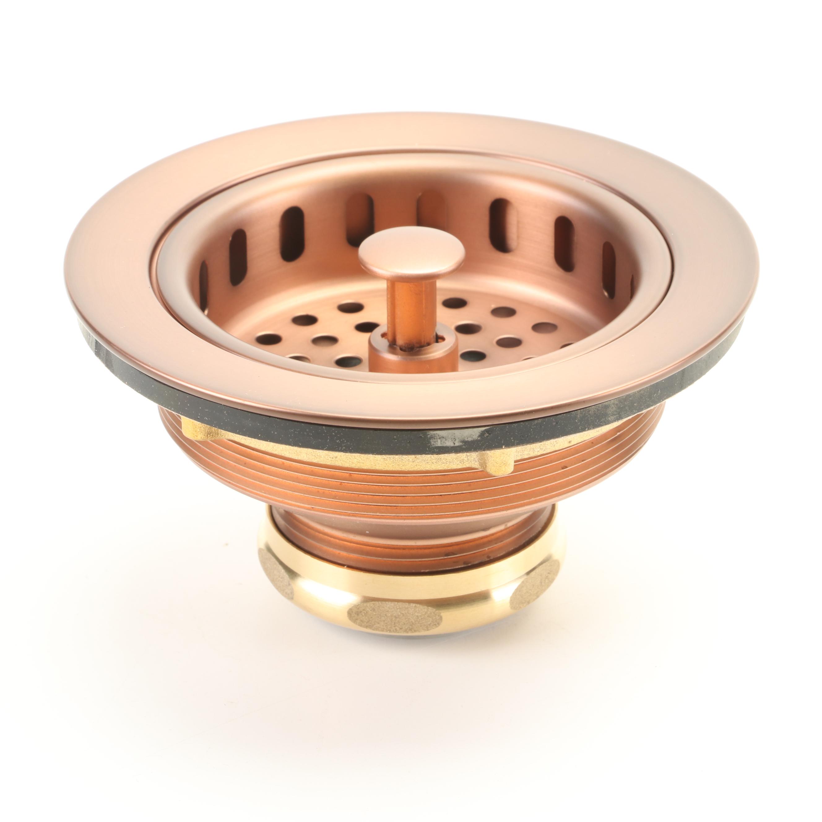 Antique Copper Single Hole Pull Down Kitchen Faucet and Sink Basket Strainer