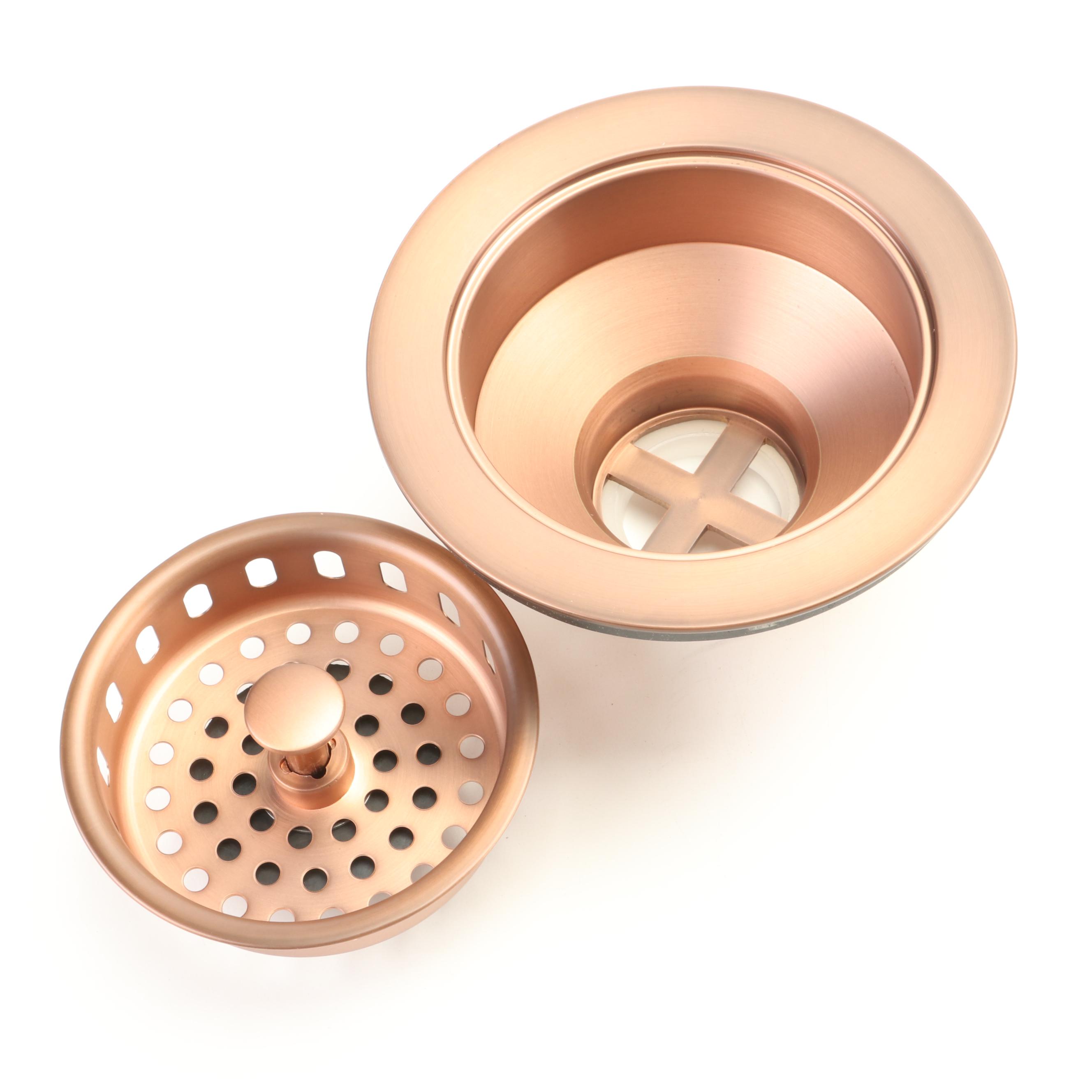 Antique Copper Single Hole Pull Down Kitchen Faucet and Sink Basket Strainer