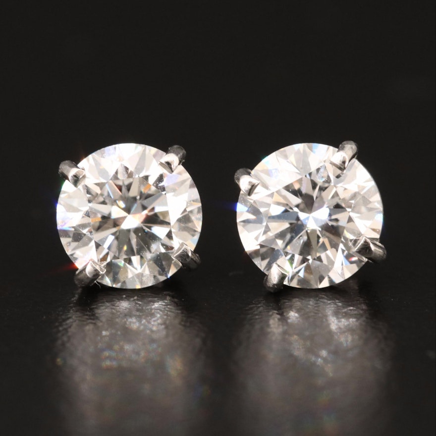 Platinum 3.01 CTW Lab Grown Diamond Earrings with IGI Reports