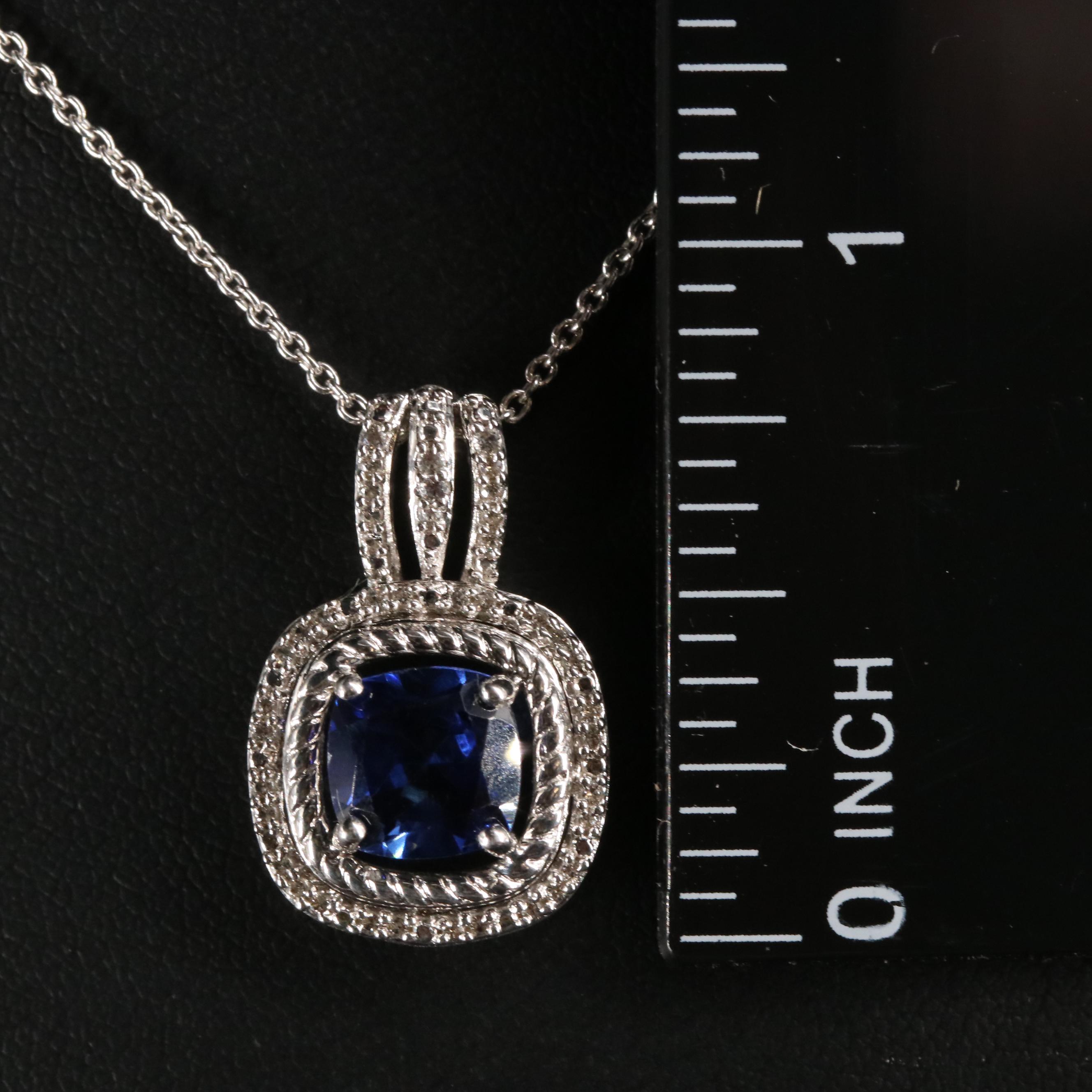 Sterling Silver Sapphire Necklace