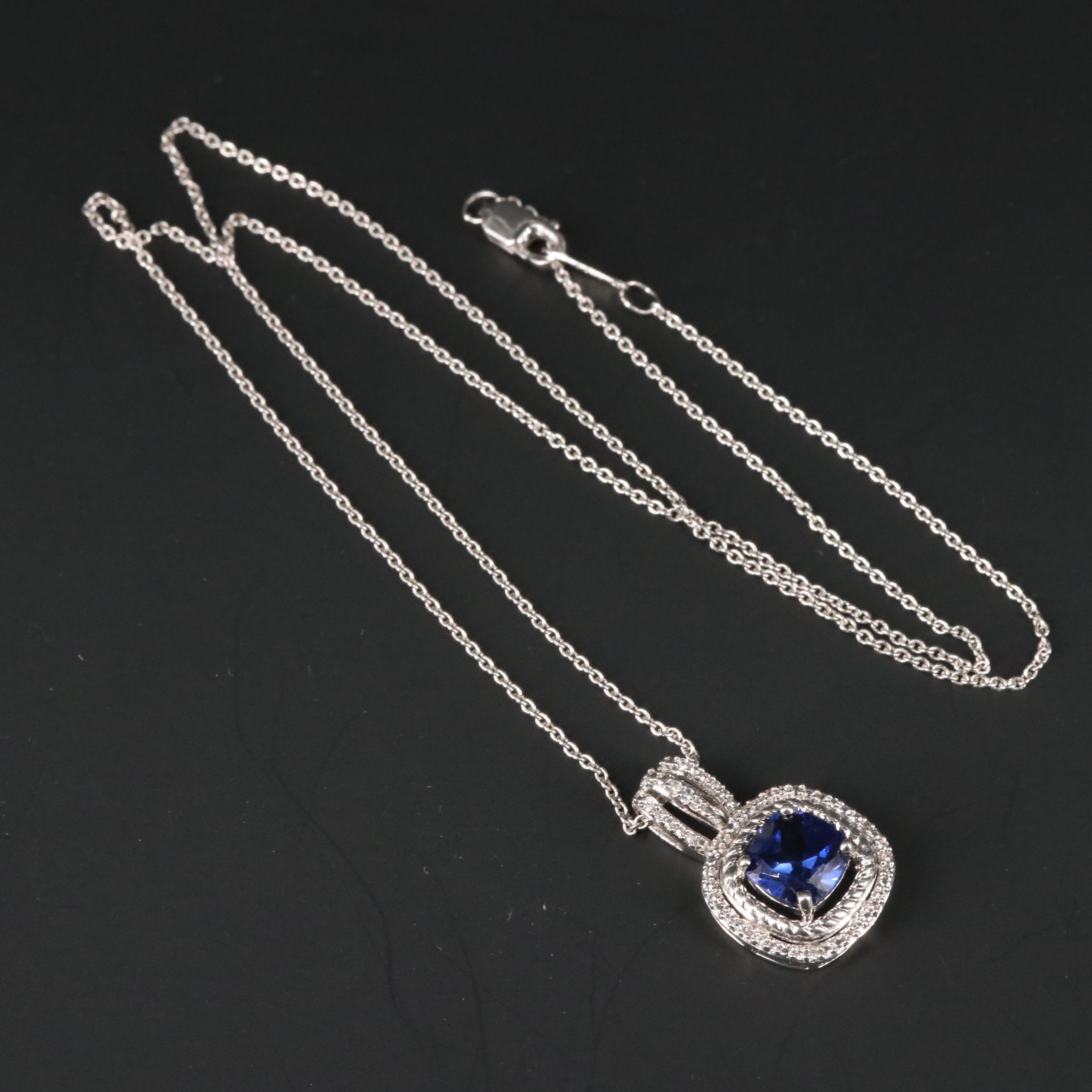 Sterling Silver Sapphire Necklace