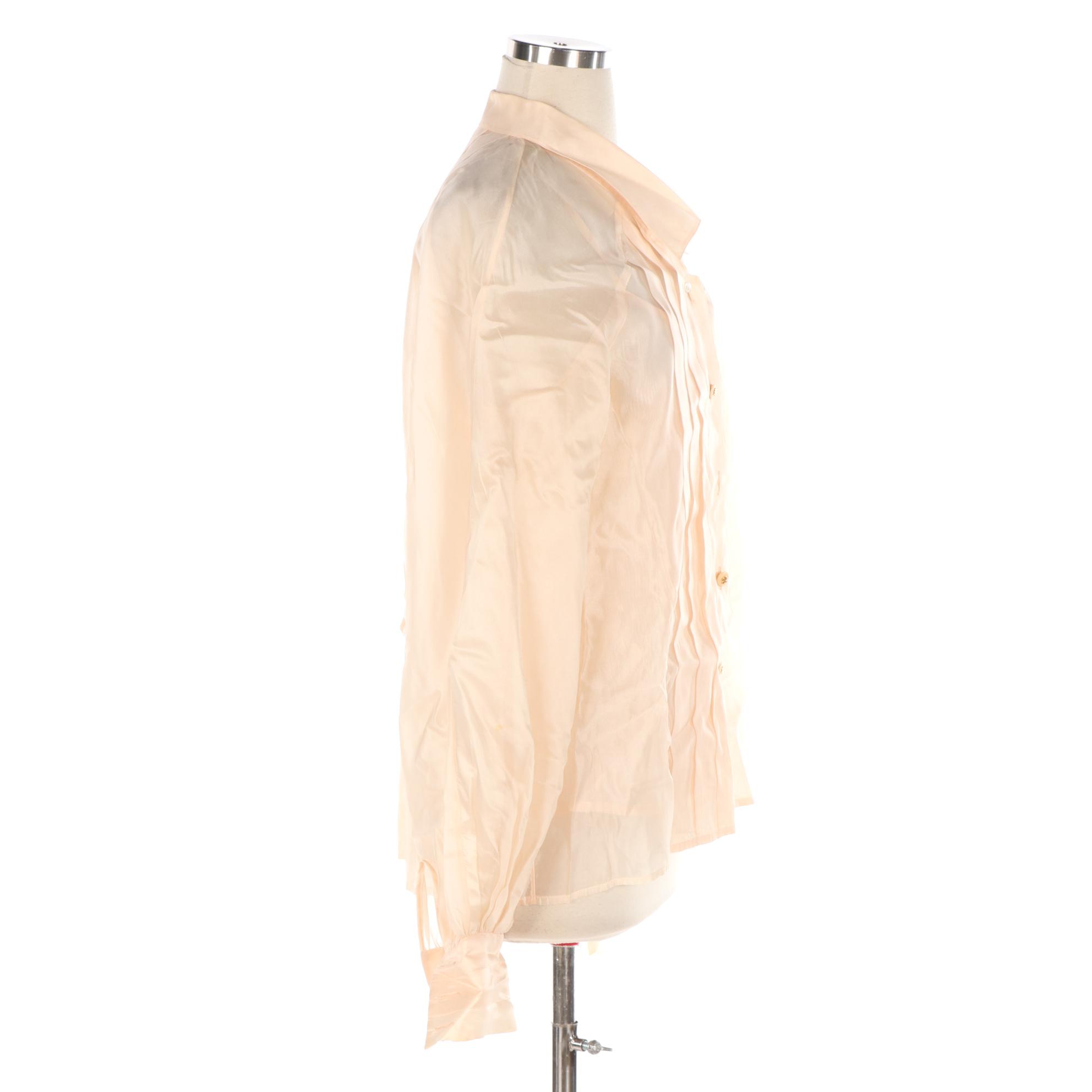 Chanel Silk Organza Blouse with Matching Camisole, 1980's