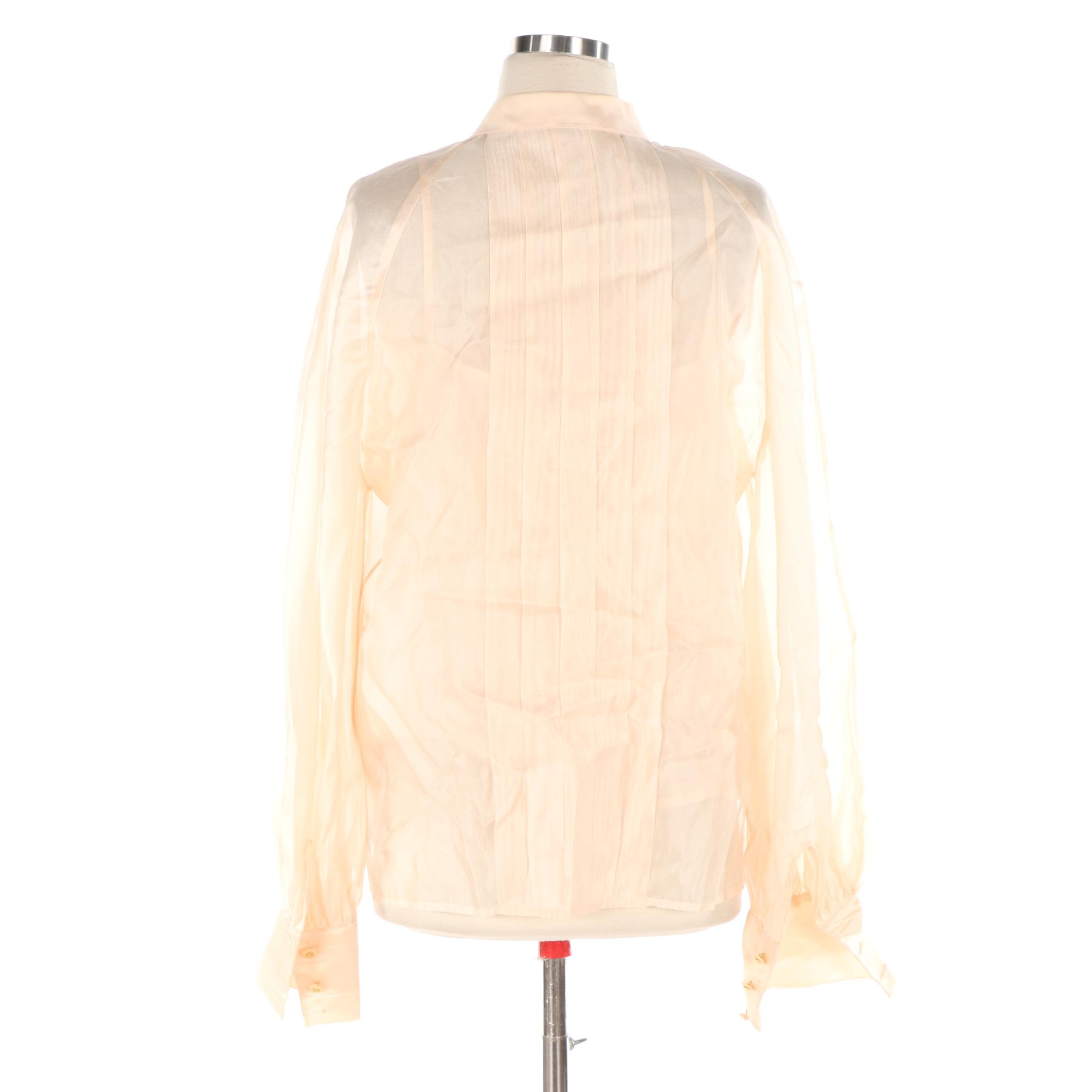 Chanel Silk Organza Blouse with Matching Camisole, 1980's