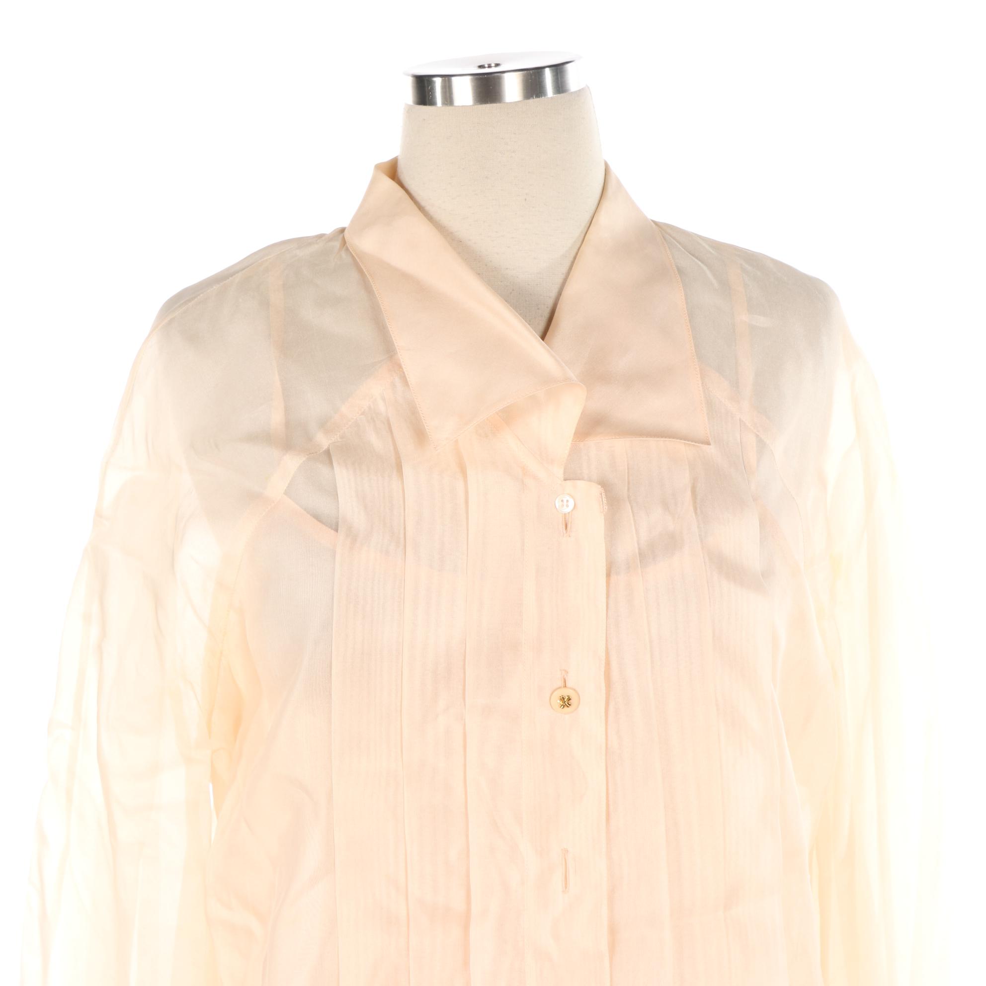 Chanel Silk Organza Blouse with Matching Camisole, 1980's