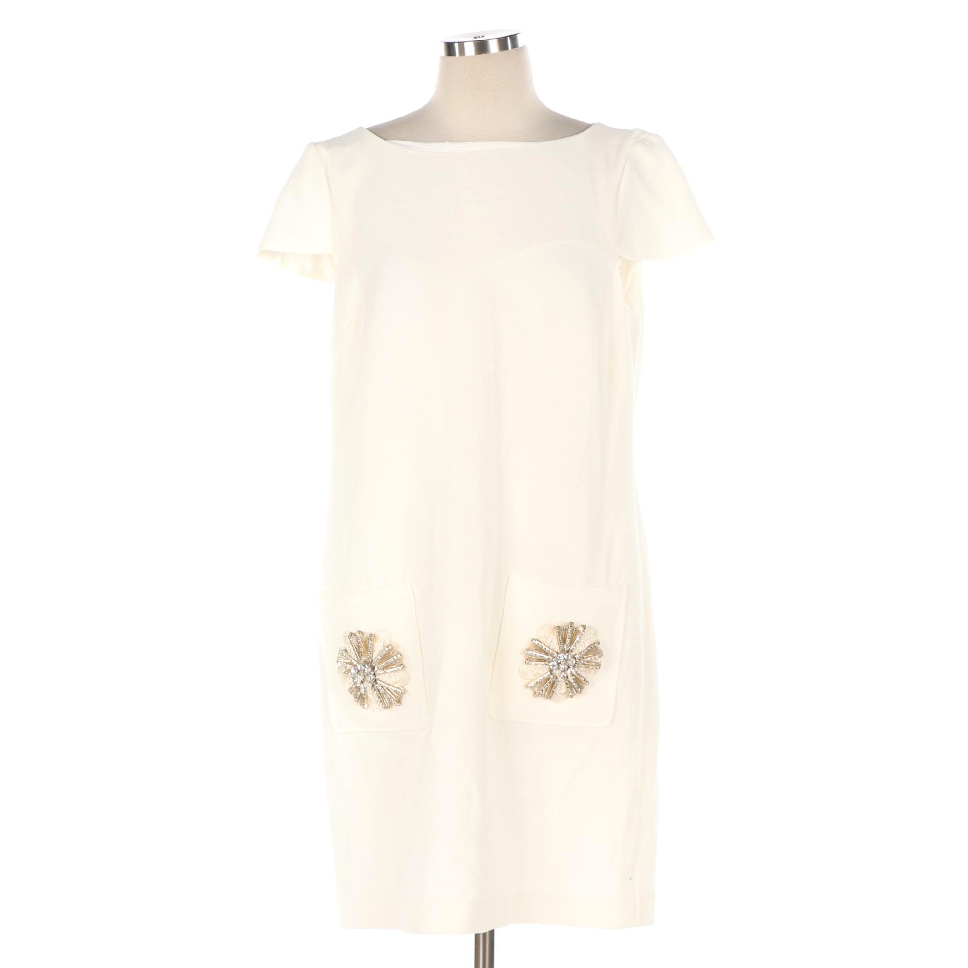 Badgley Mischka Beaded Accent Shift Dress