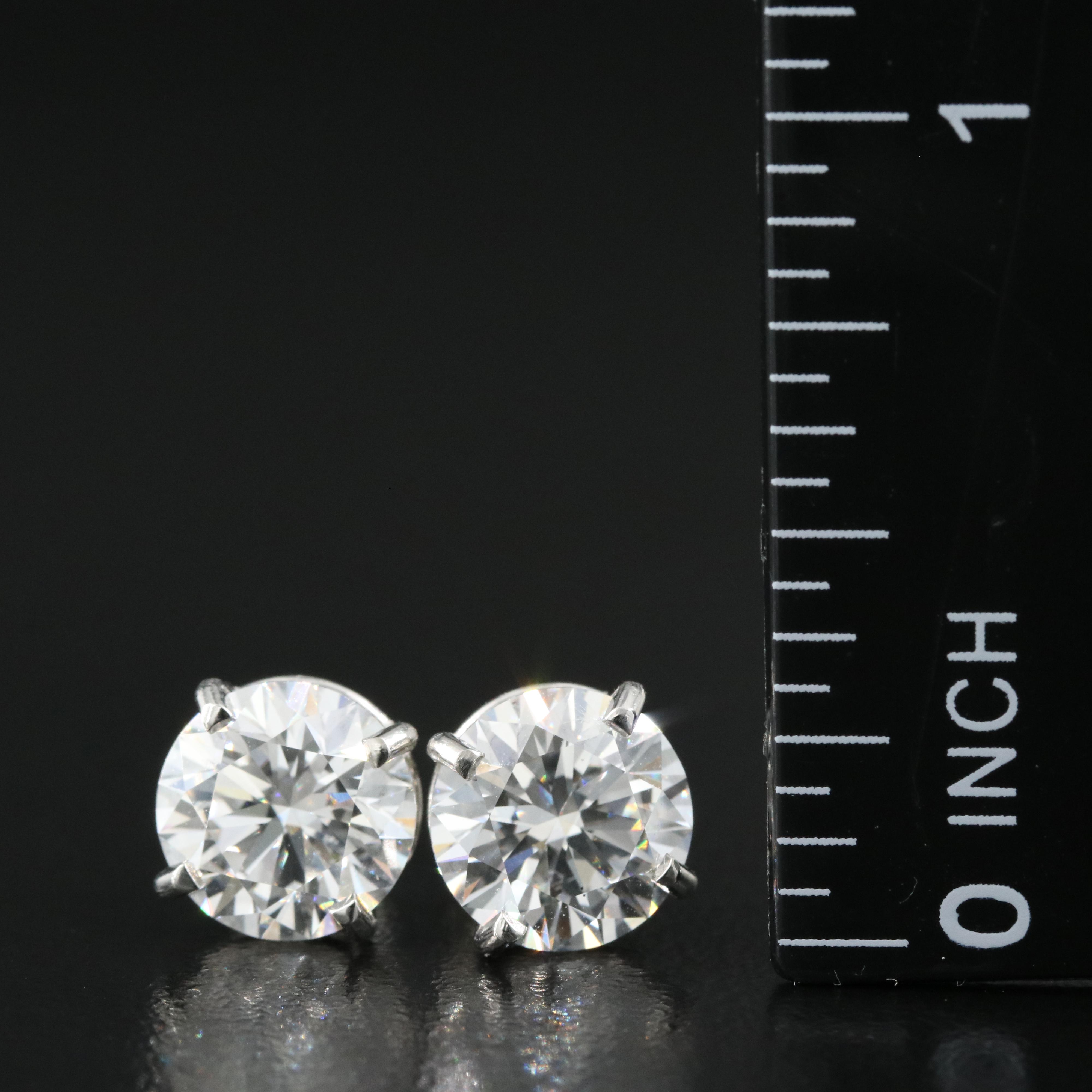 Platinum 4.16 CTW Lab Grown Diamond Stud Earrings with IGI Reports