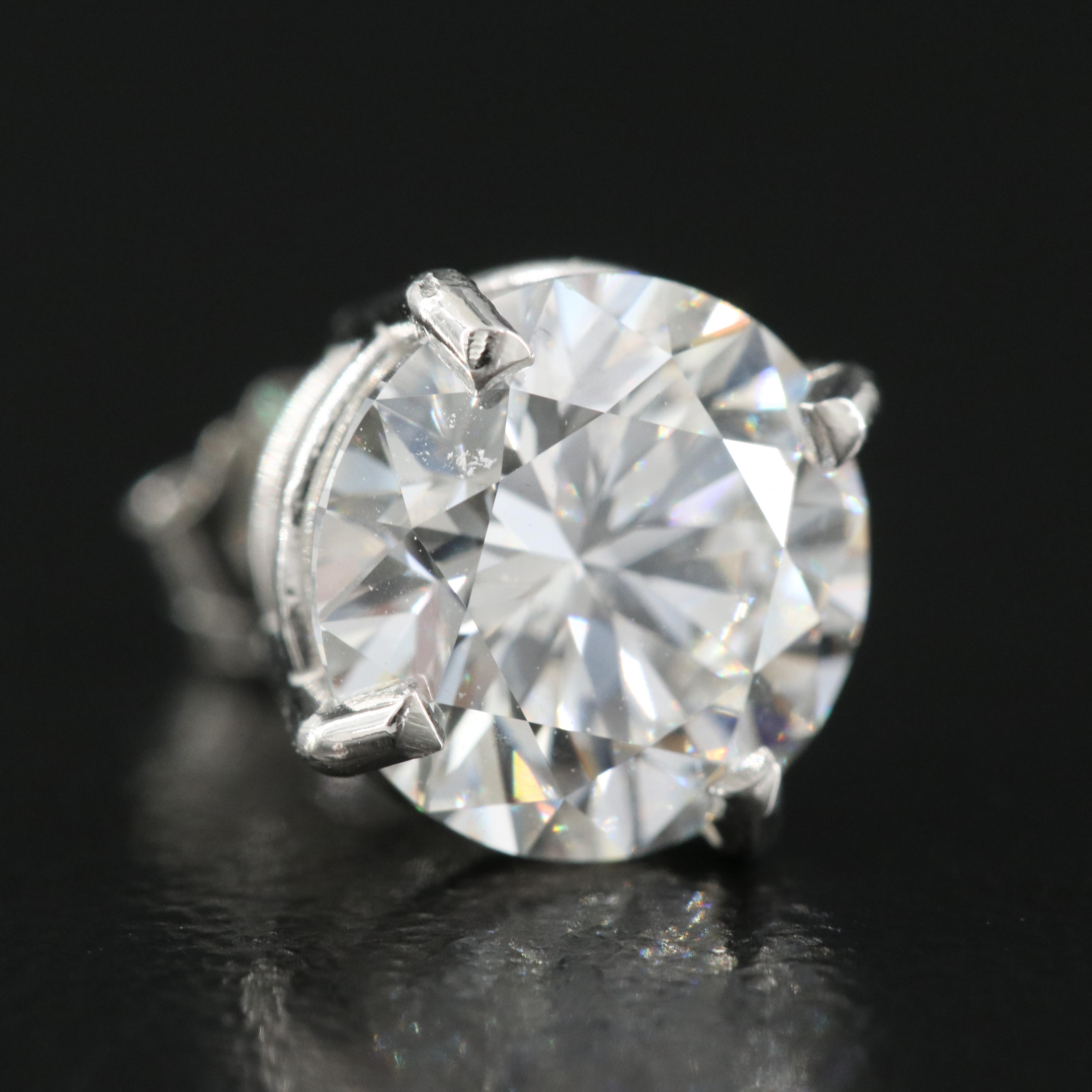 Platinum 4.16 CTW Lab Grown Diamond Stud Earrings with IGI Reports