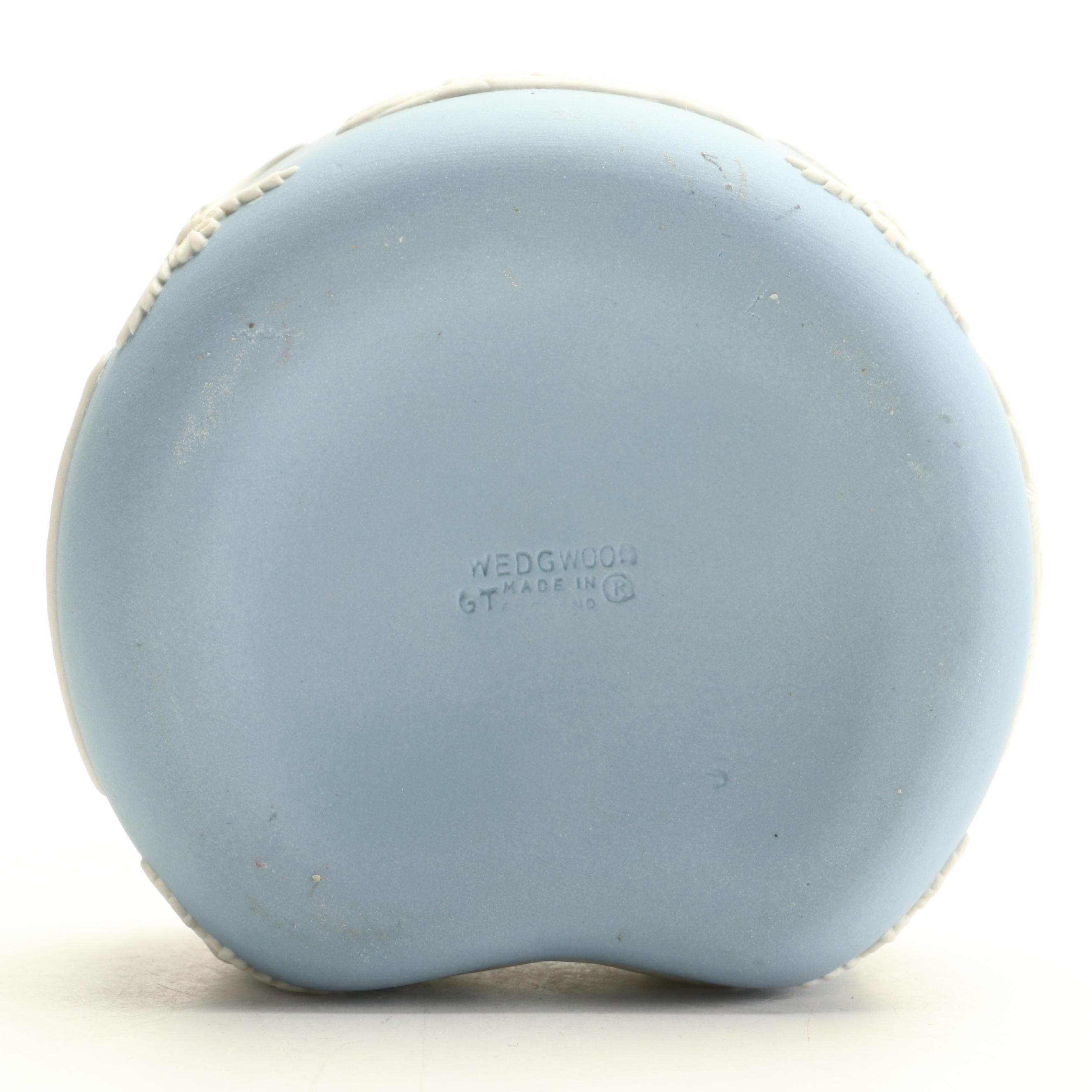 Wedgwood Jasperware Blue Trinket Box and Framed Black Medallion