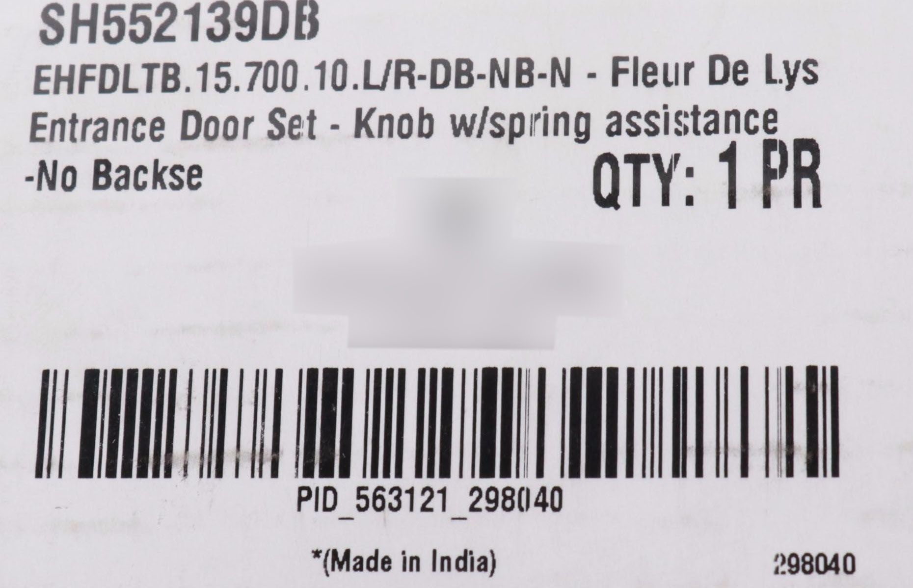 Solid Bronze Fleur-de-Lis Entrance Door Sets with Spring Assisted Round Knobs