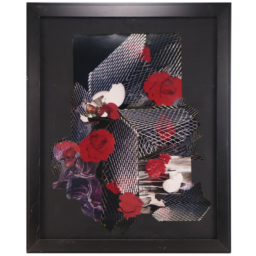 Bernyce Alpert Winick Mixed Mixed Print Collage of Flowers