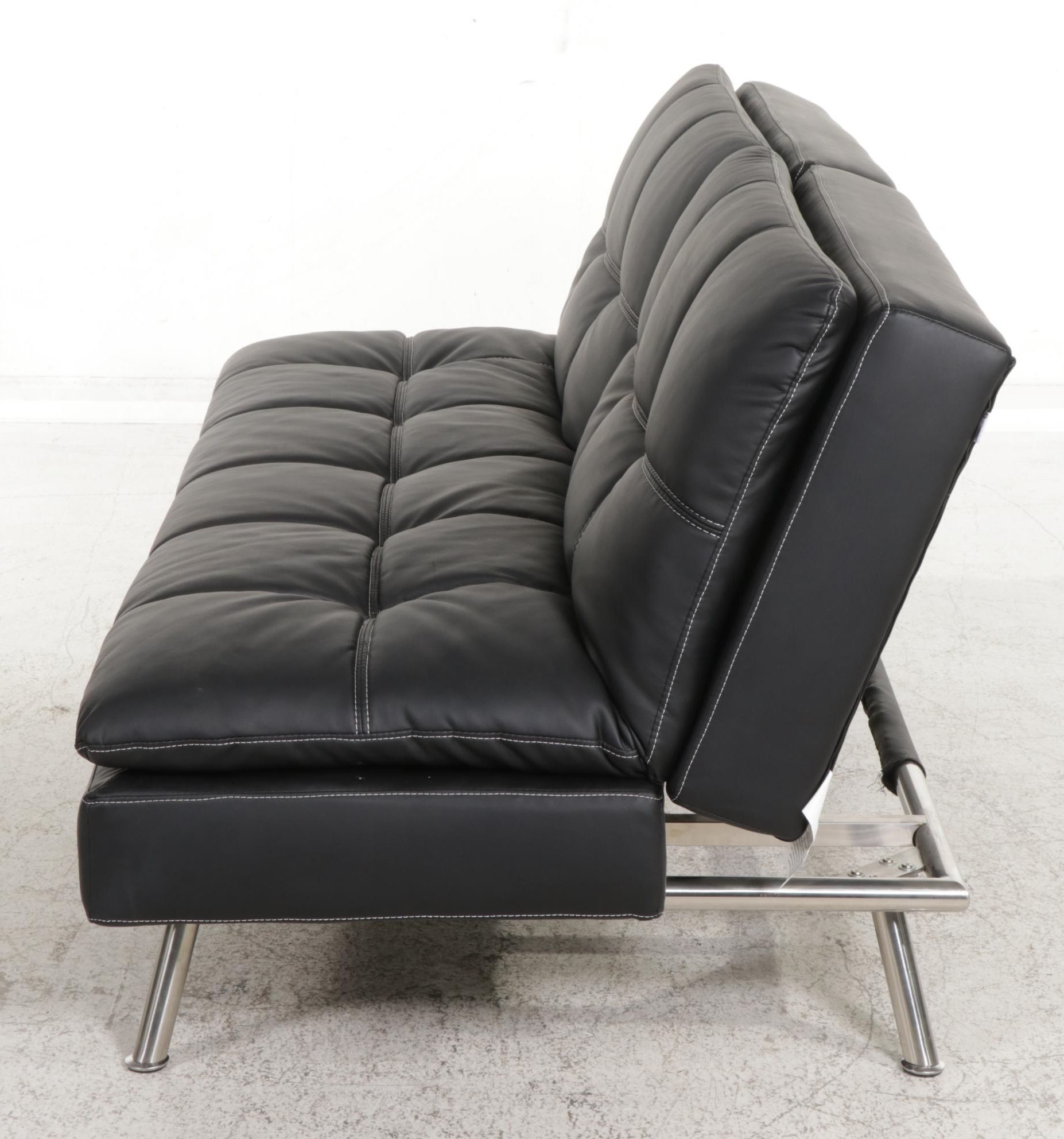 Lifestyle Solutions Stitched Faux Leather Convertible Sofa