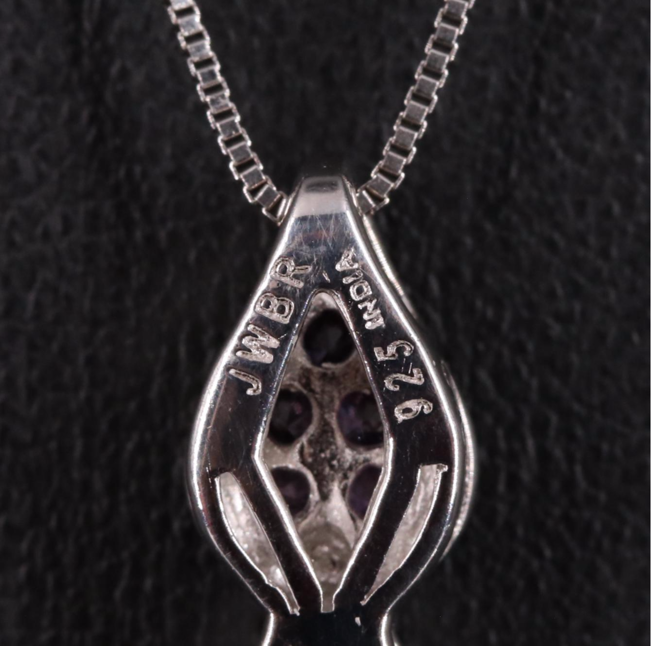 Sterling Silver Sapphire and Diamond Pendant Necklace