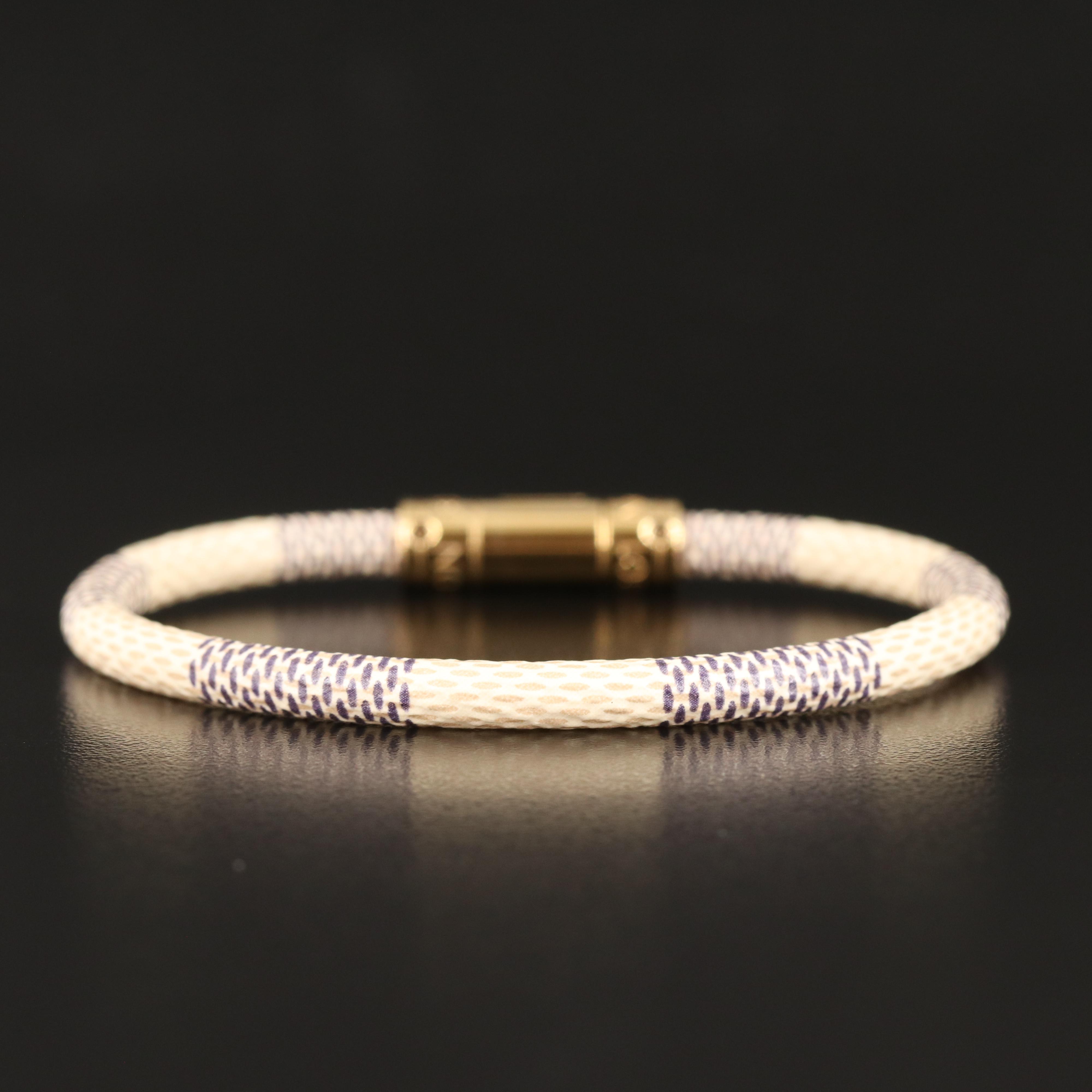 Louis Vuitton "Keep It" Bracelet in Damier Azur
