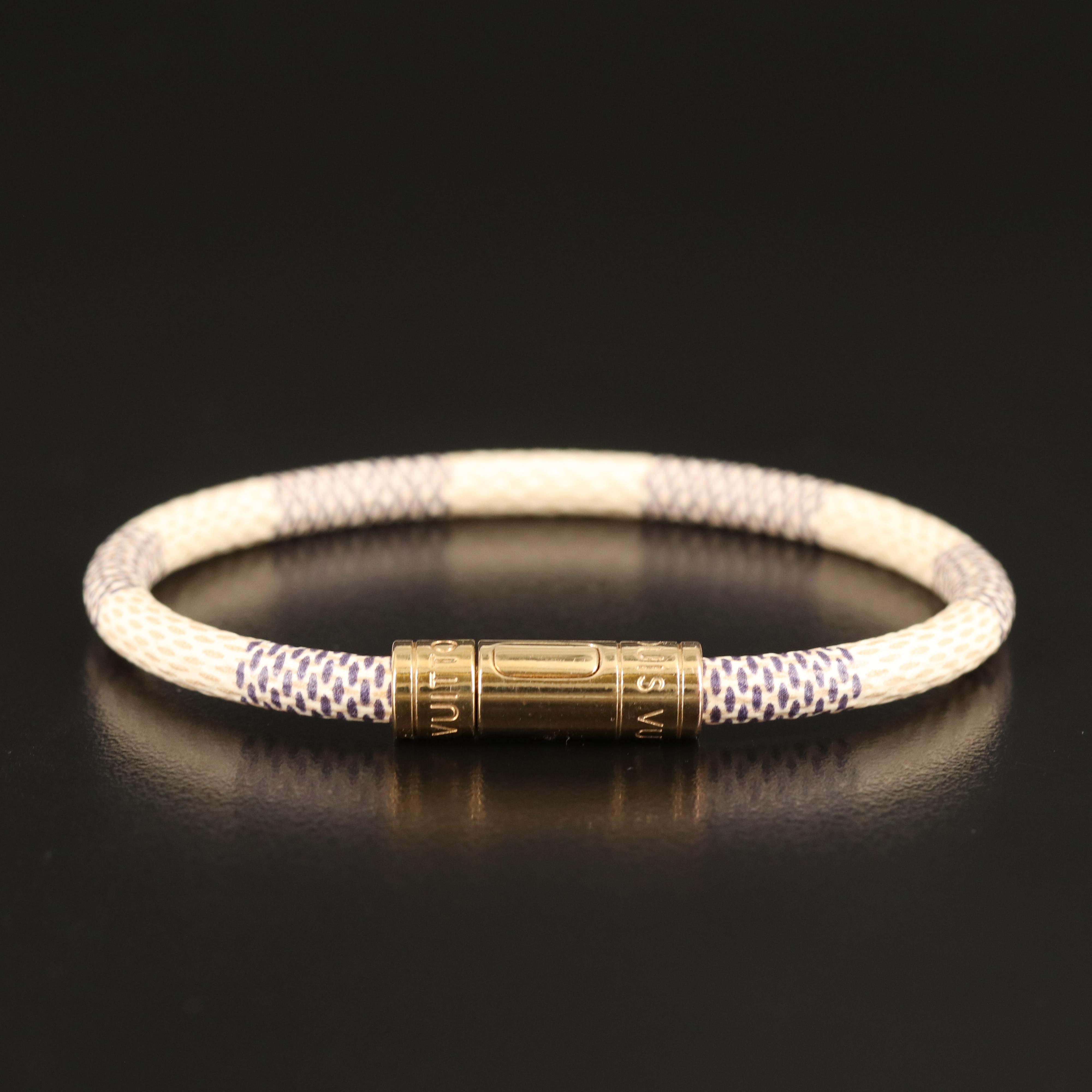 Louis Vuitton "Keep It" Bracelet in Damier Azur